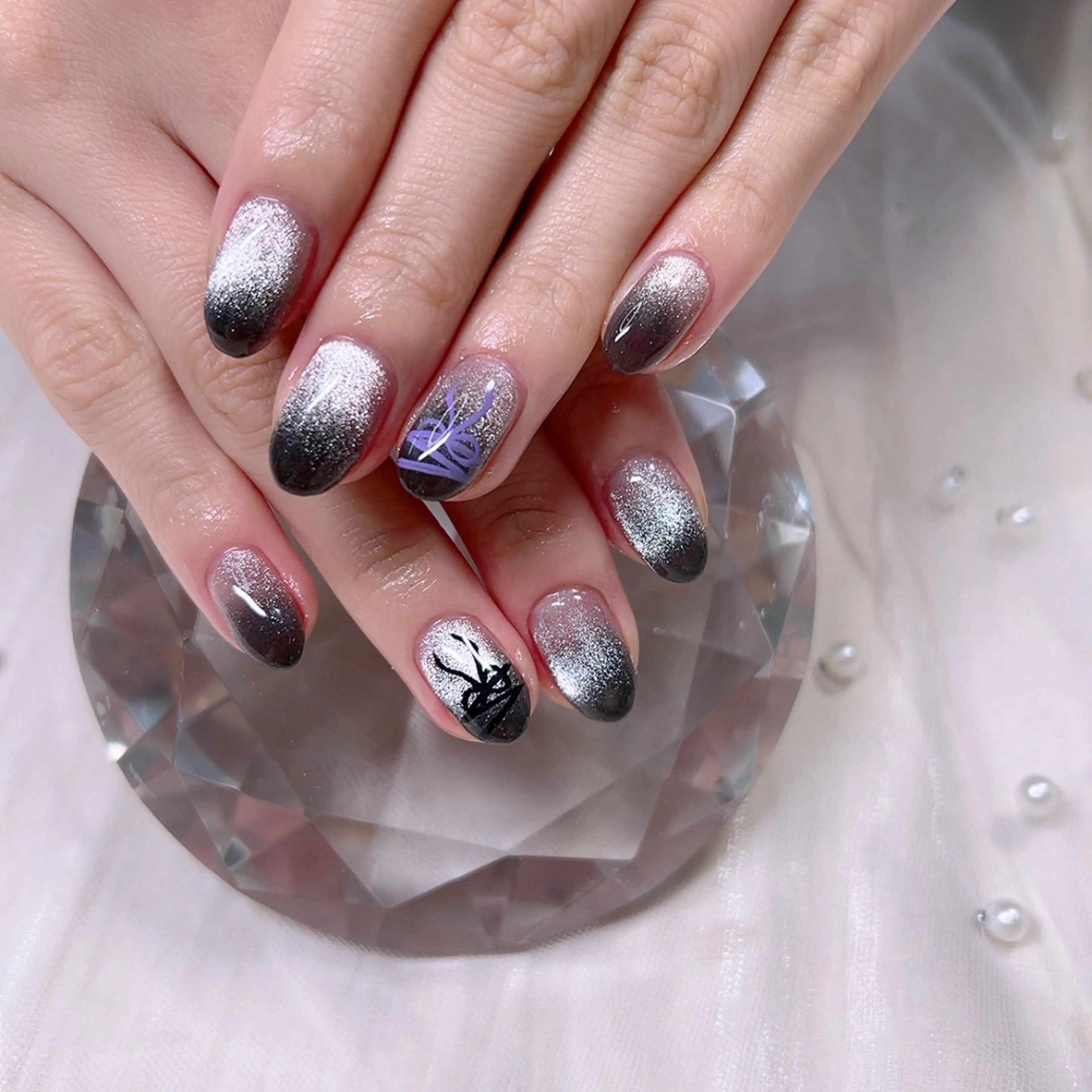 ネイル マグネットネイル ぷっくりネイル リボン Cute Tips nailのネイルデザイン