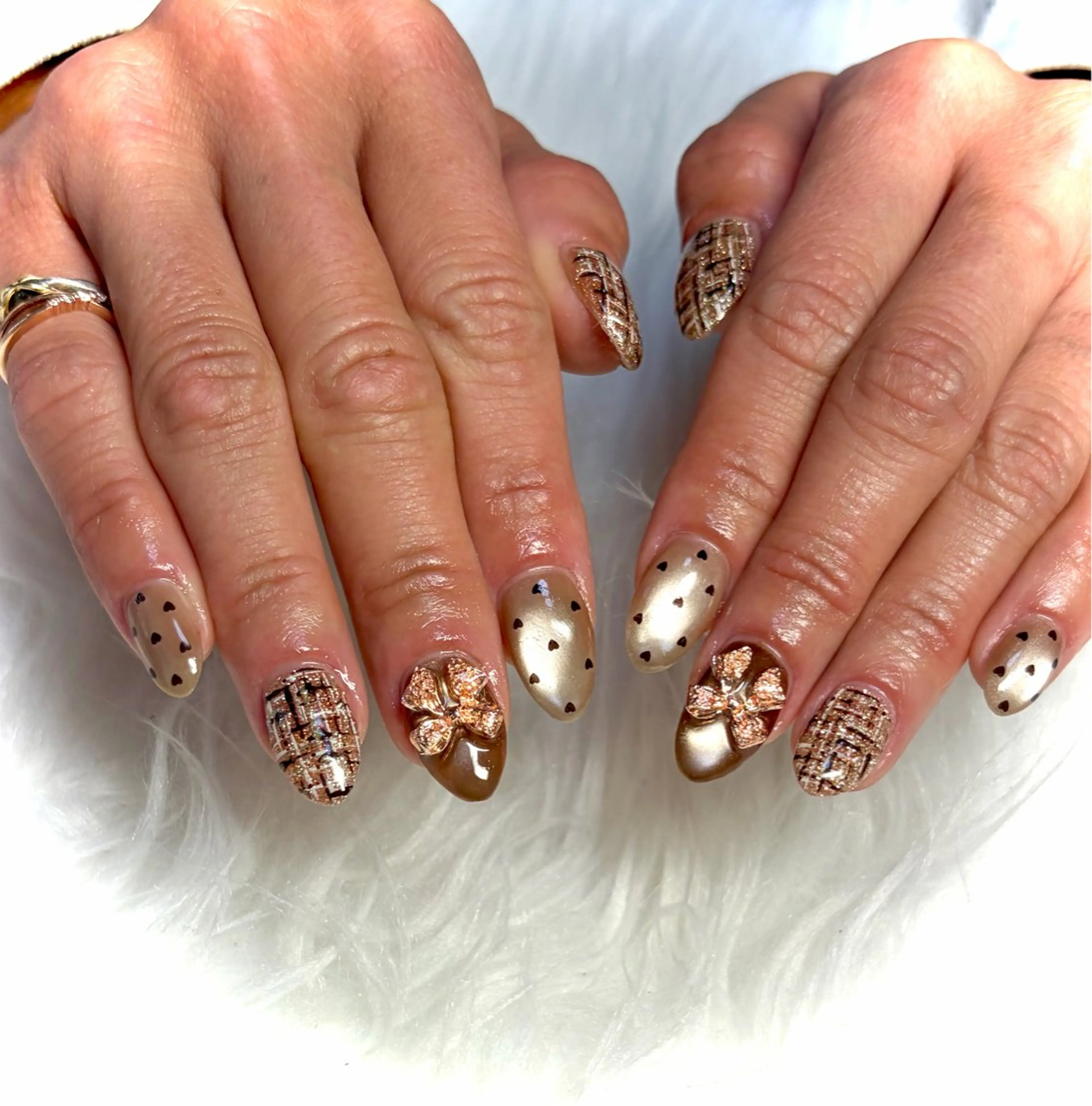 ネイル ハート マグネットネイル バレンタイン 冬ネイル Nail room Aのネイルデザイン