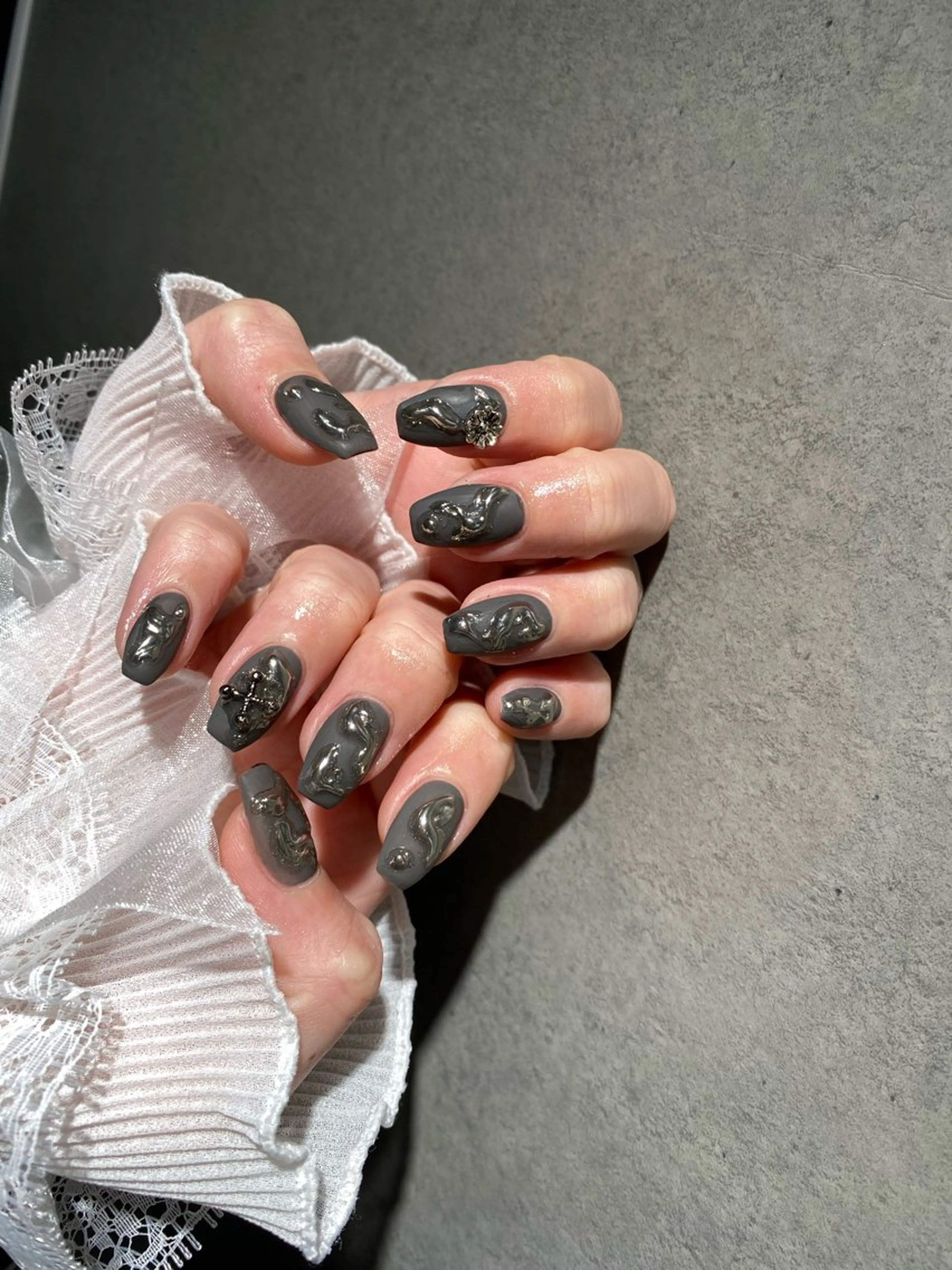 ネイル I-nailロング /ワンホン/キラキラのネイルデザイン