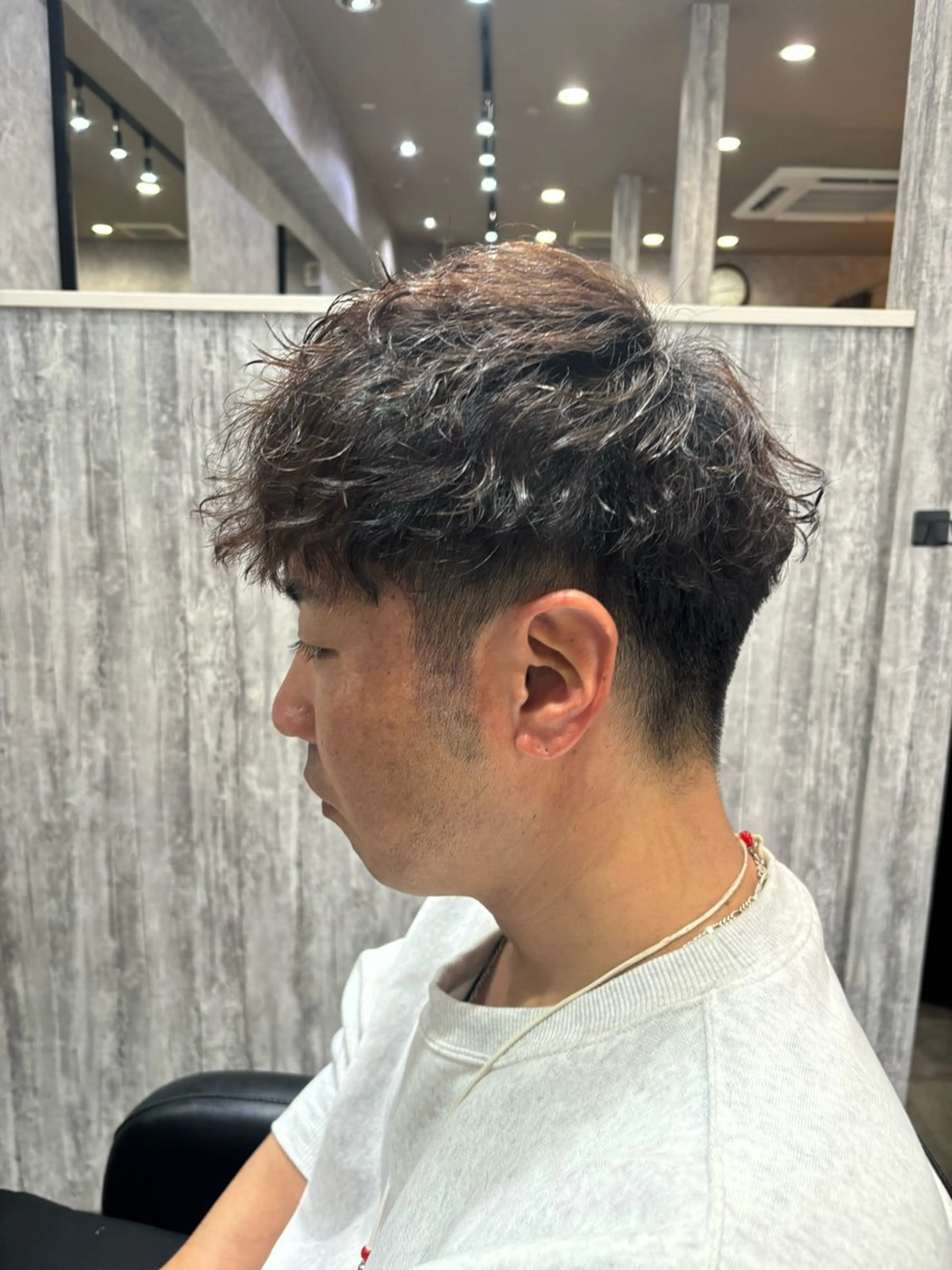 ショート メンズ メンズパーマ 刈り上げ カット パーマ 福澤玲央／博多／千代 ／メンズカットのヘアスタイル