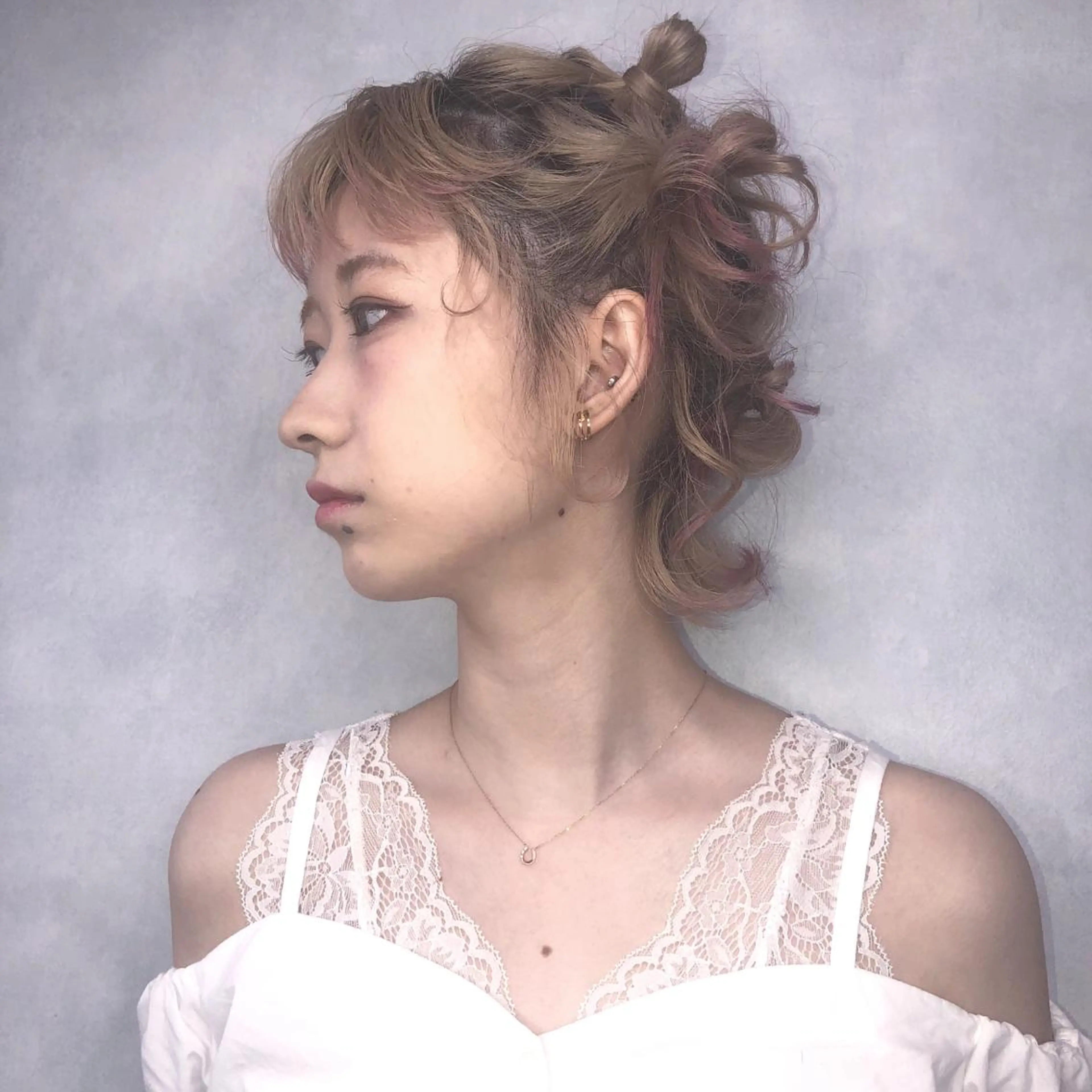 ショート カラー ヘアアレンジ ショートヘア 浴衣 ORIKA 美容室のヘアスタイル