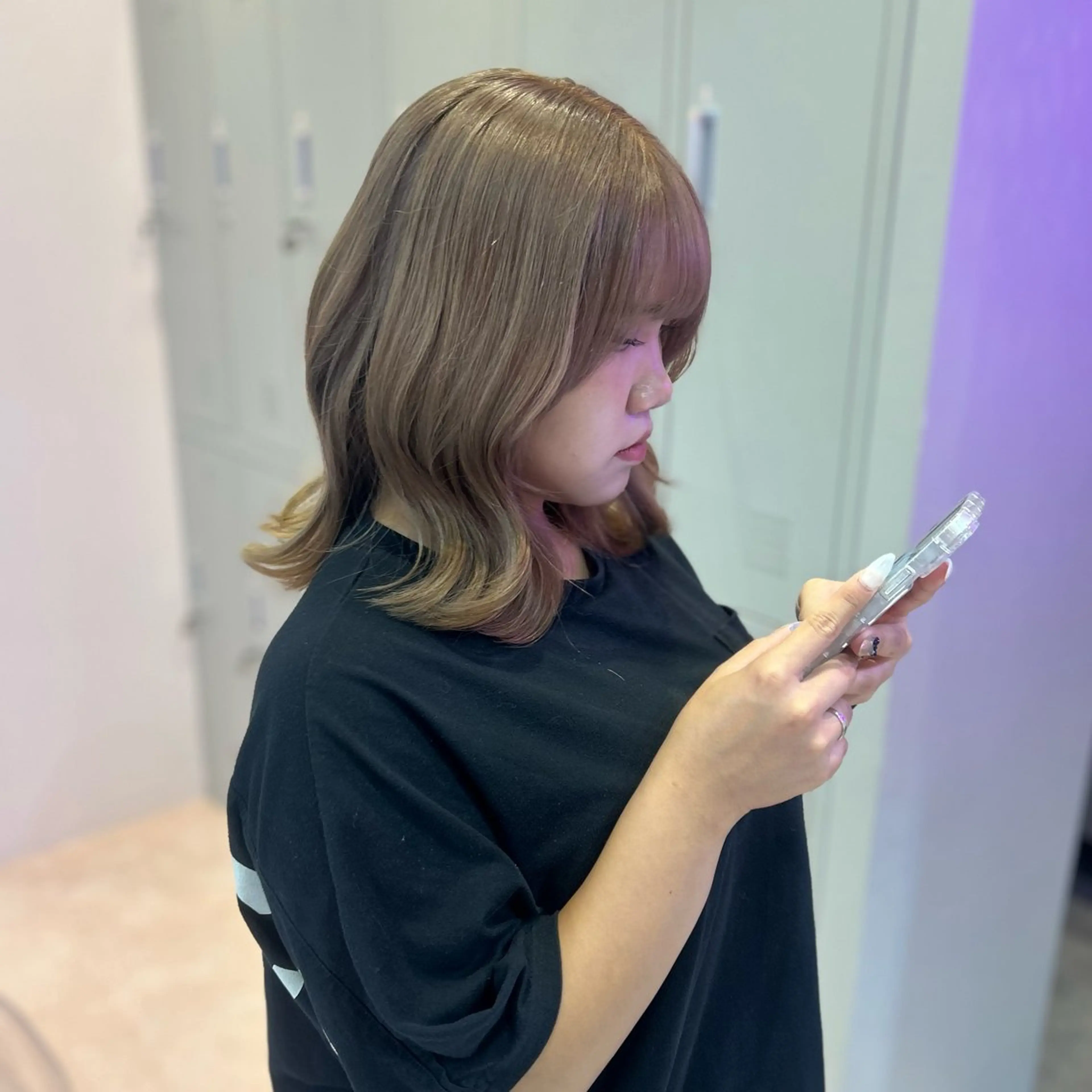 ミディアム カラー ブリーチ ボブ 🐰🎀艶髪特化 yuzuka🎀🐰のヘアスタイル