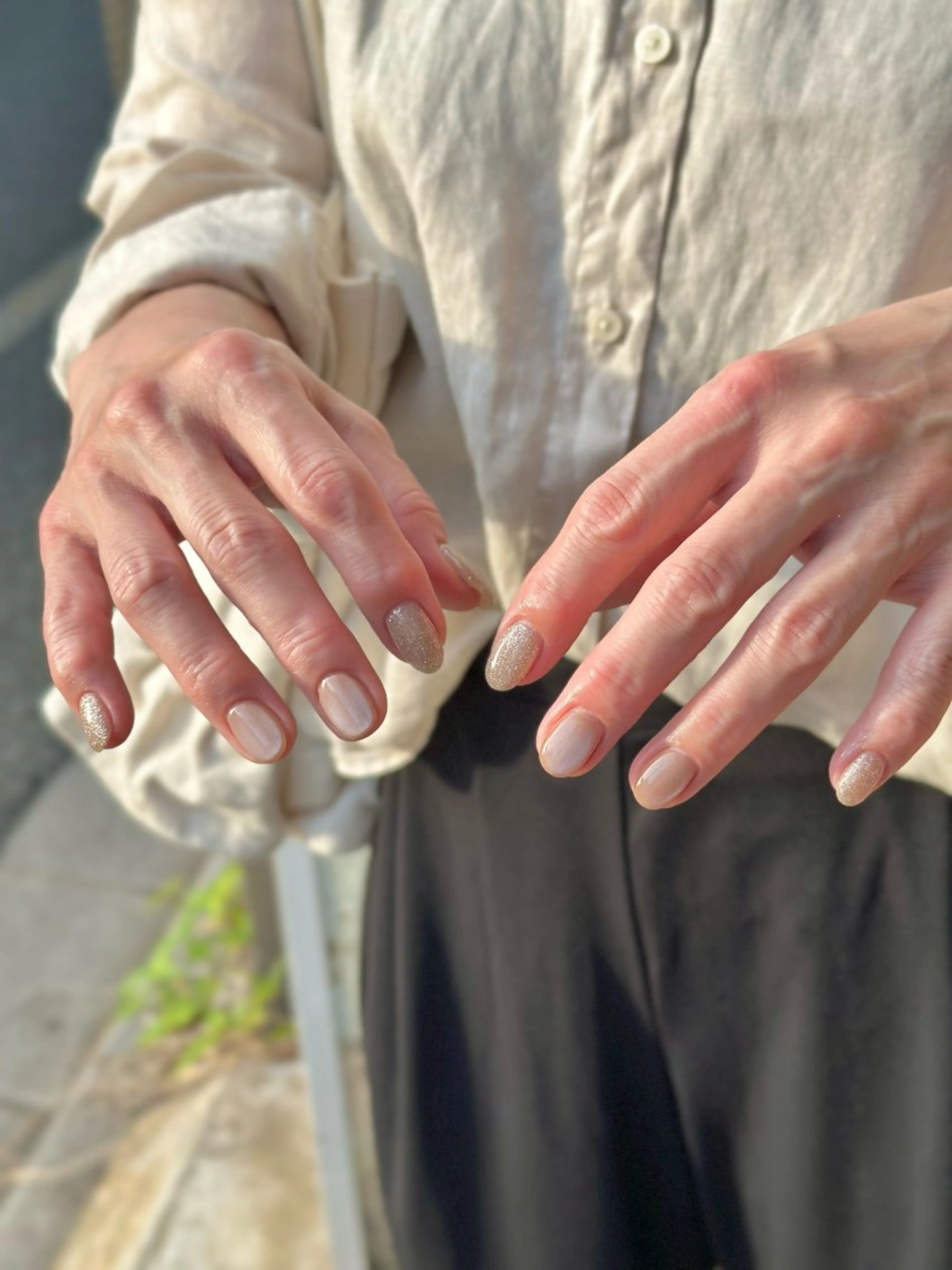 ネイル ラメ(グリッター) シモダ カスミ 🦀 @ksm_smdのネイルデザイン