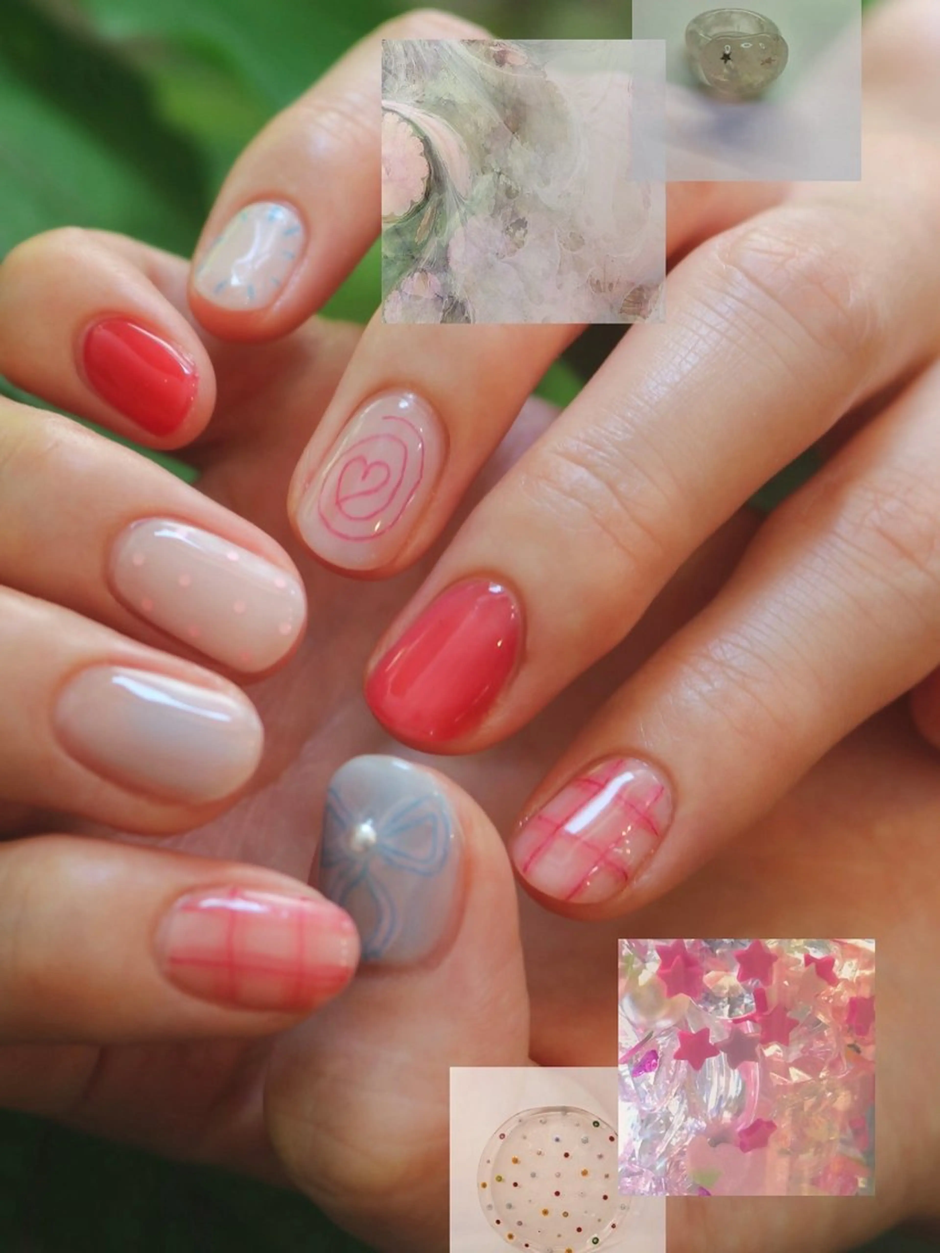 自由art5本コース🍒🍪✨hand （オフ+1100円・自爪育成ケア付)の写真