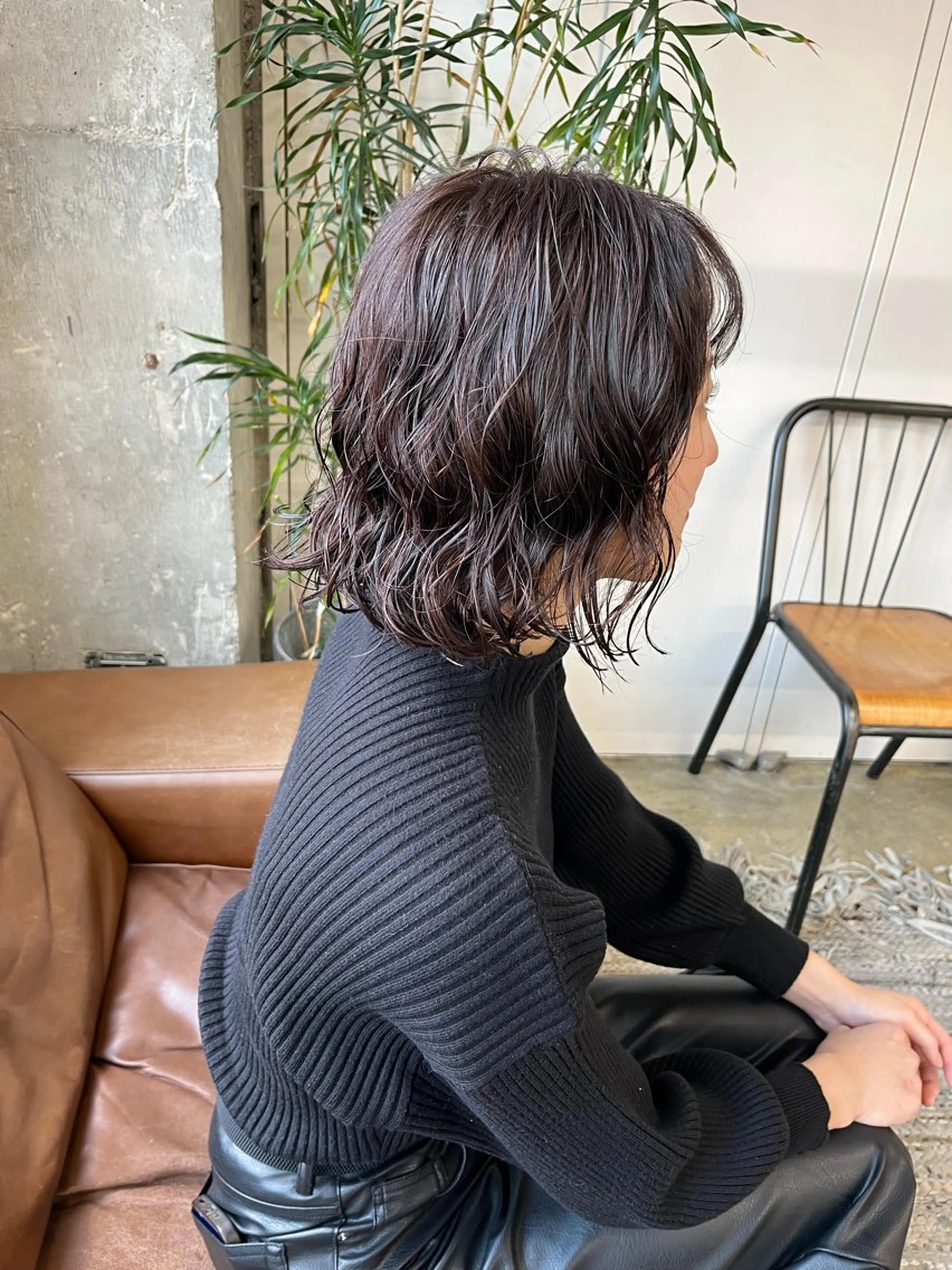 ミディアム カラー パーマ ミディアムパーマ ラベンダーカラー カット ヘアカラー パーマ 小木曽智美 /ボブ/ショートのヘアスタイル