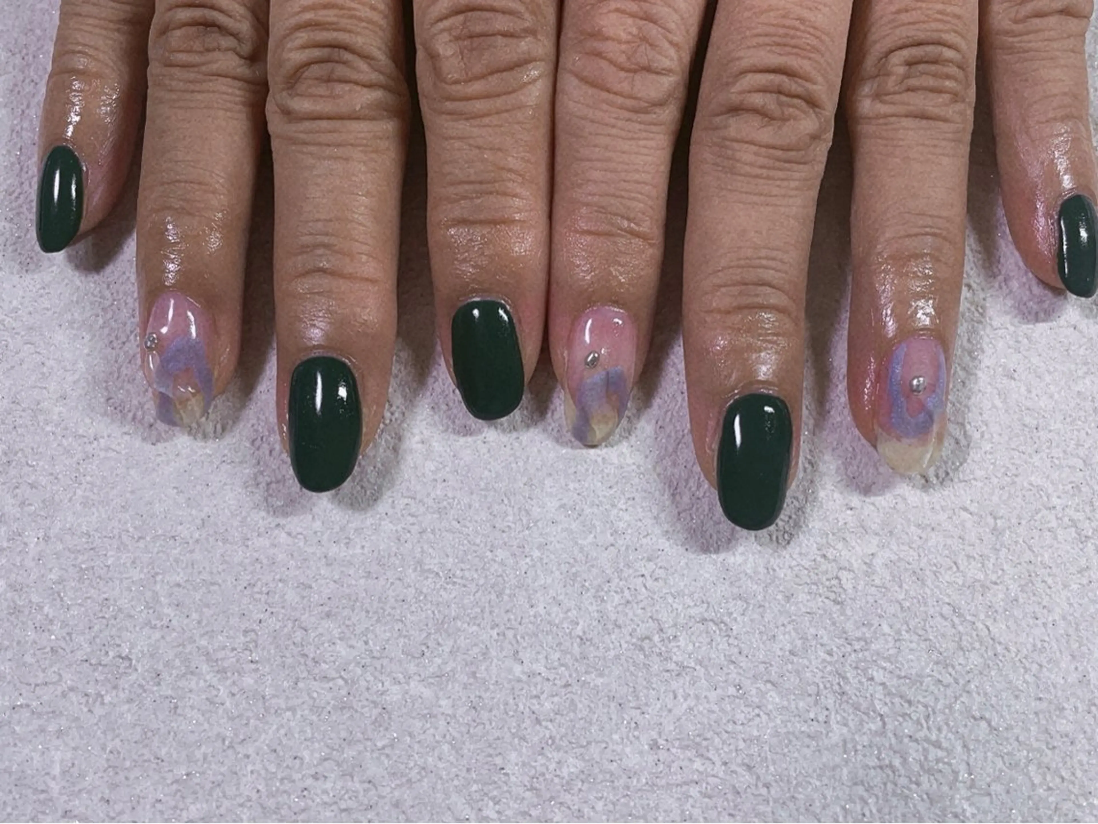 ネイル オーロラネイル フラワーネイル フットネイル フレンチネイル ジェルネイル kikinail 溝の口のネイルデザイン