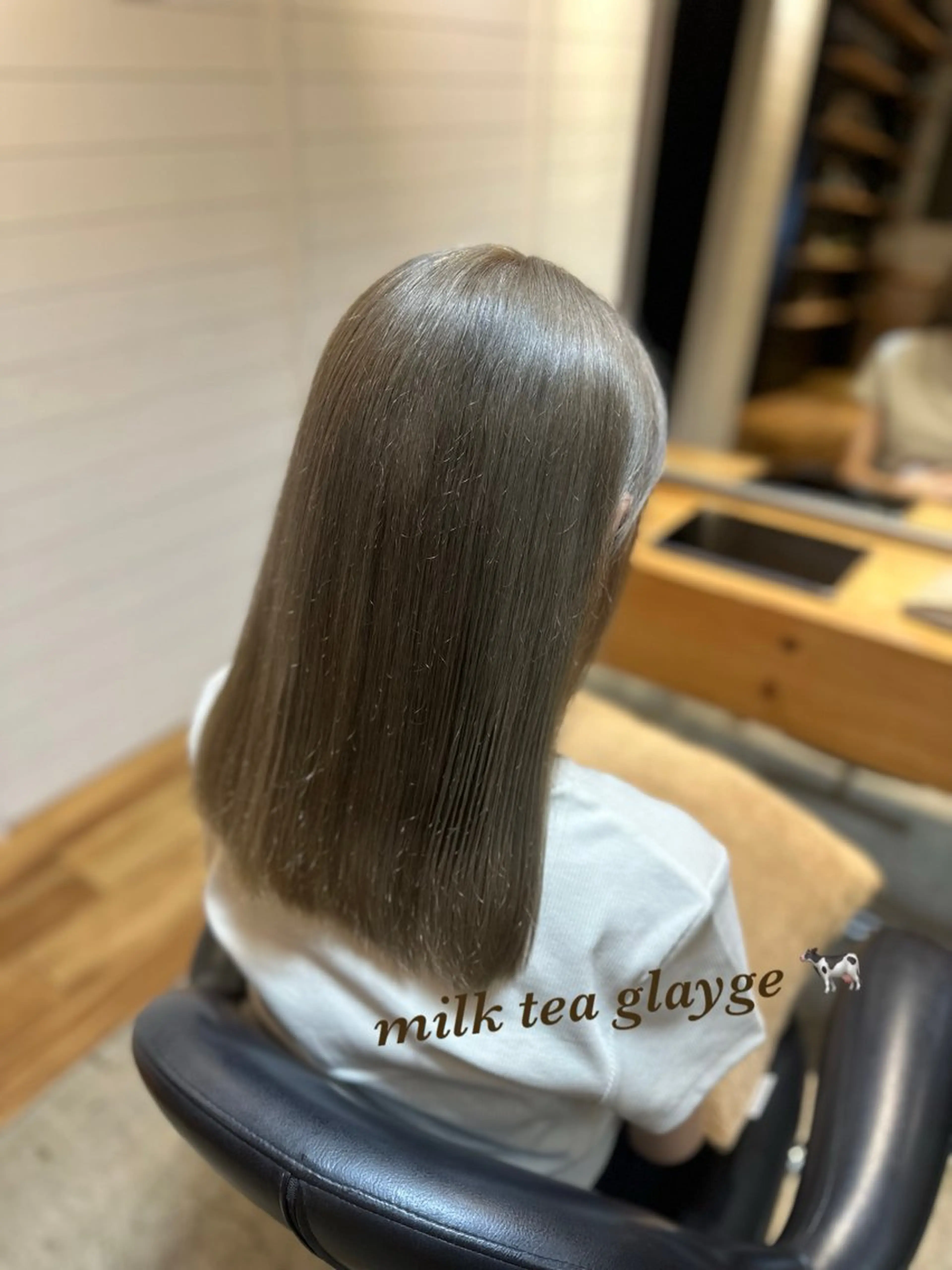 セミロング カラー ブリーチ グレージュ ブリーチカラー/ 透明感/aika¨̮のヘアスタイル