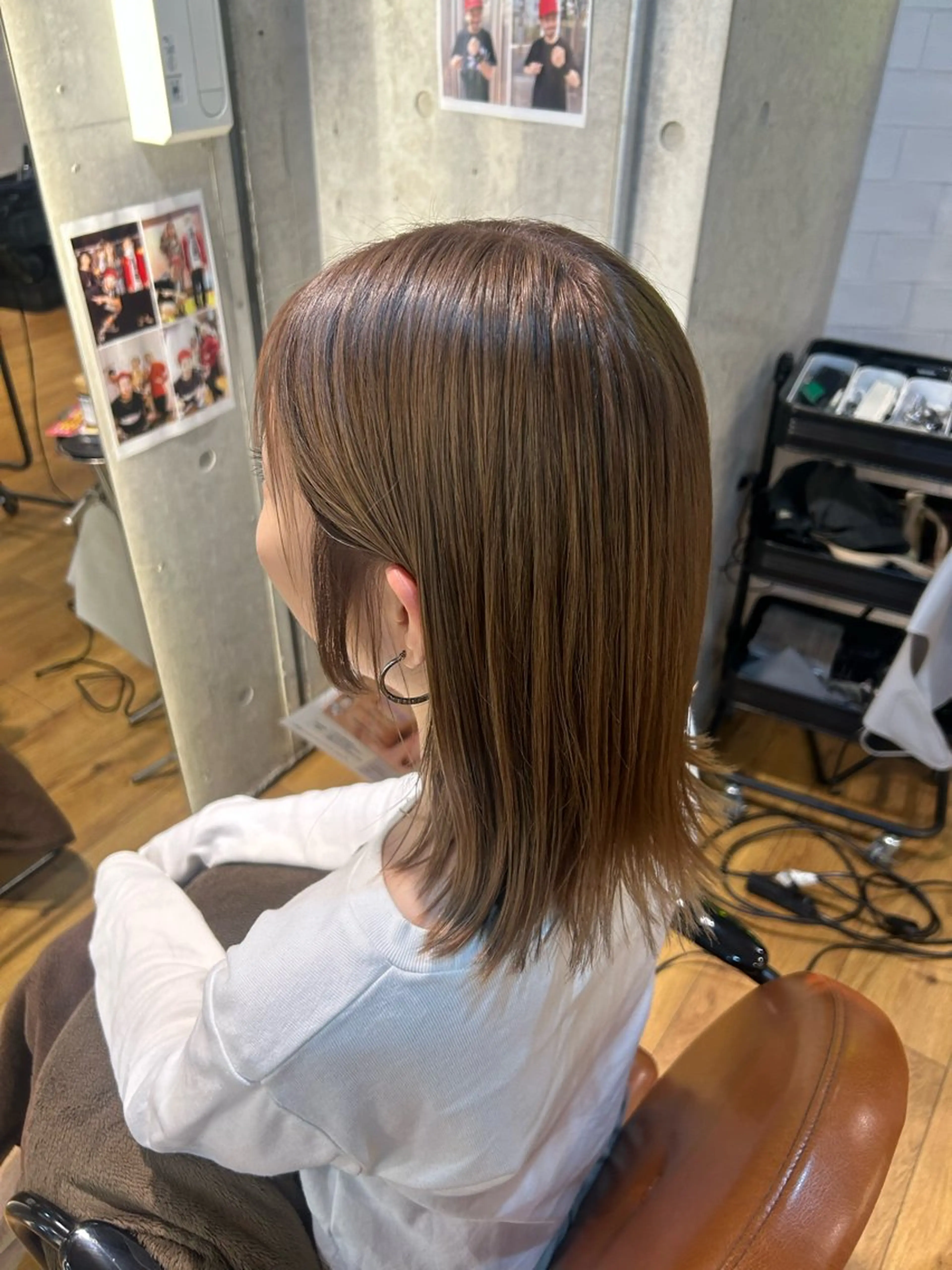 ミディアム カラー ヘアカラー 岡本 蓮央のヘアスタイル