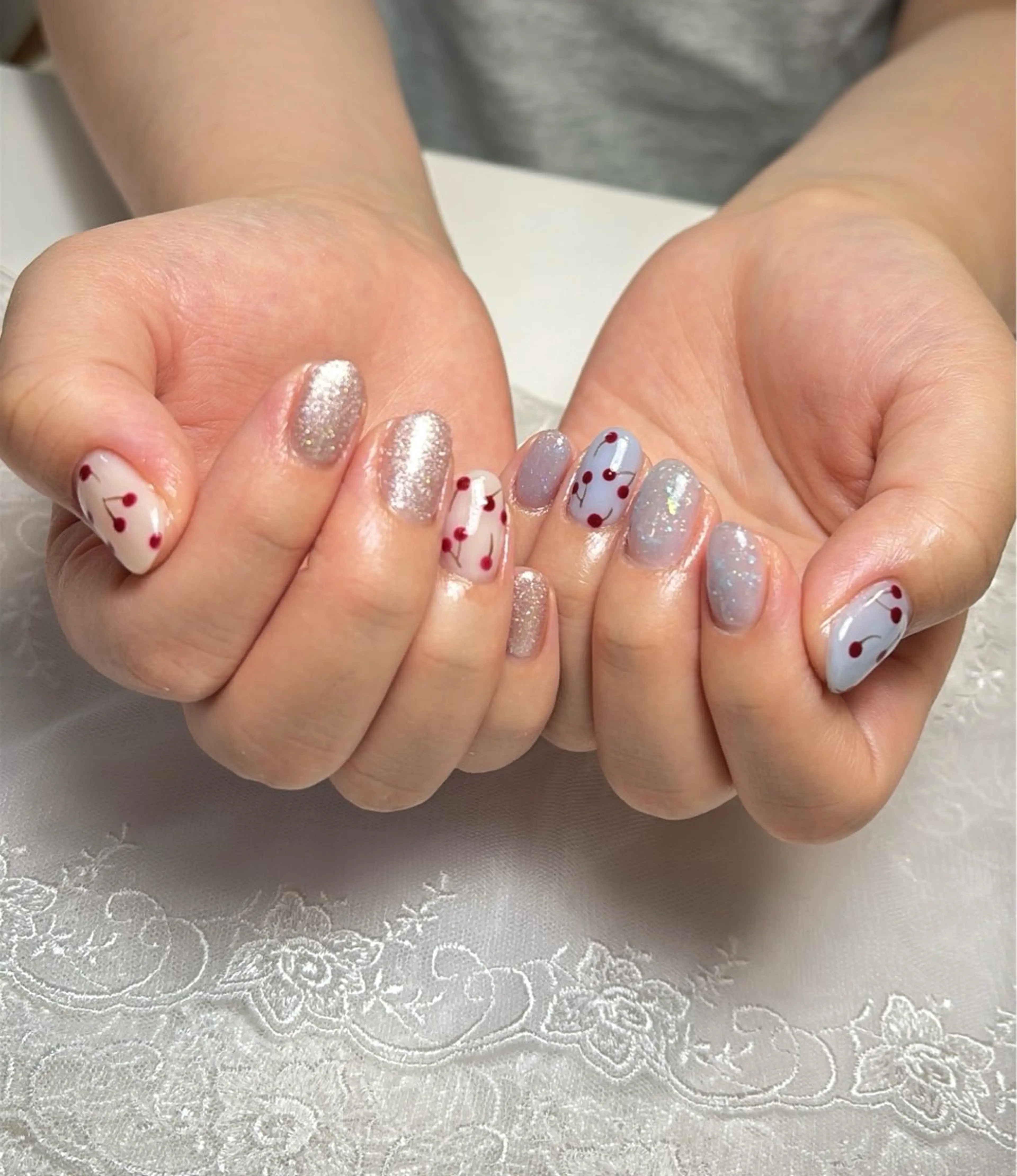 ネイル ガーリー 氷ネイル・うるうるネイル ラメ(グリッター) ぷっくりネイル シンプルネイル その他(ネイル) Belle　ネイル＆ ホワイトニングサロンのネイルデザイン