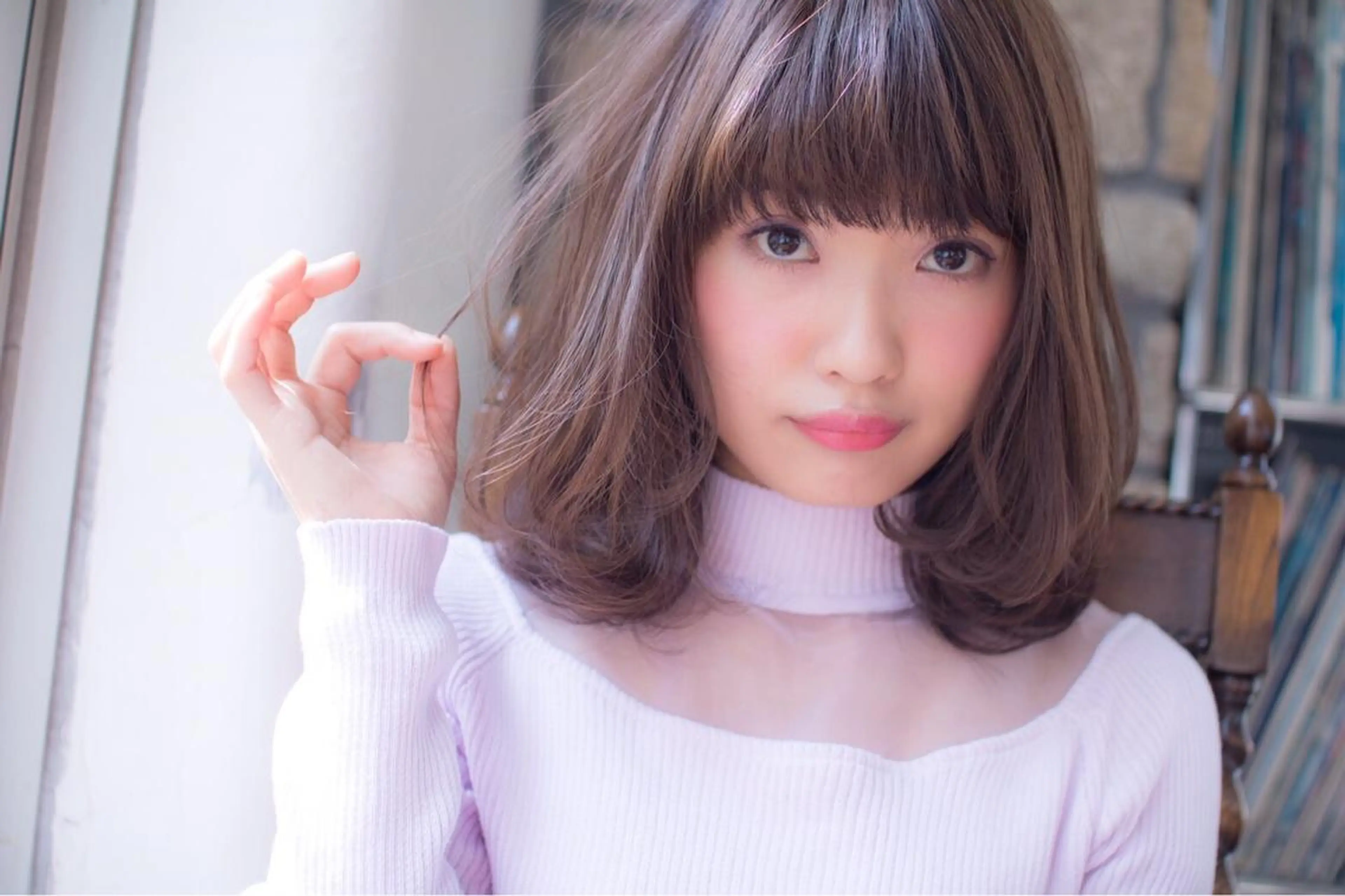 ミディアム カラー アッシュ 縮毛矯正/髪質改善 表参道/千田大地のヘアスタイル