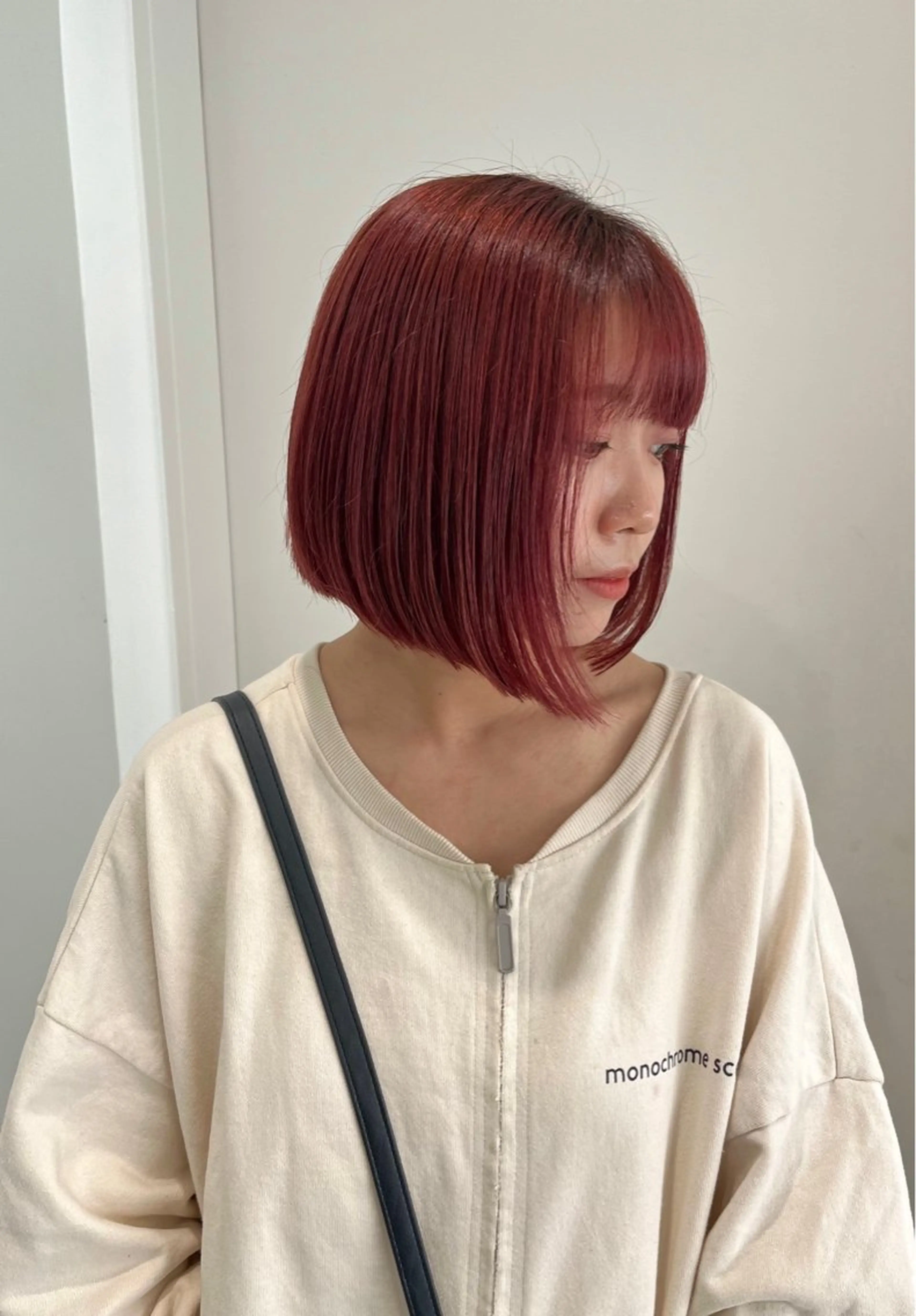 ショート カラー レッドカラー ボブ 縮毛矯正/ハイトーン /パーマ/せき🧸のヘアスタイル