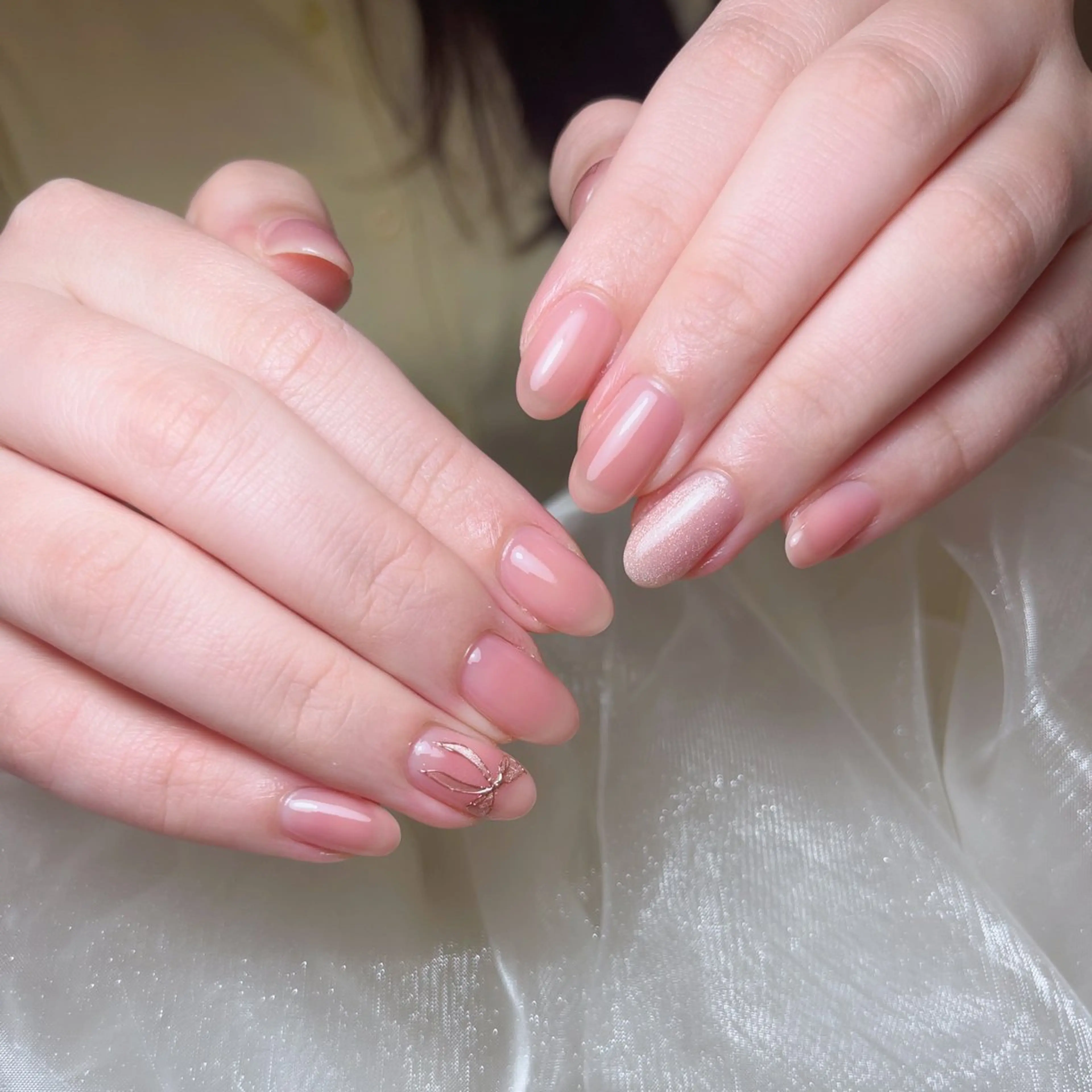 ネイル アートネイル リボン ハンドネイル Nail Salon BELMUEのネイルデザイン