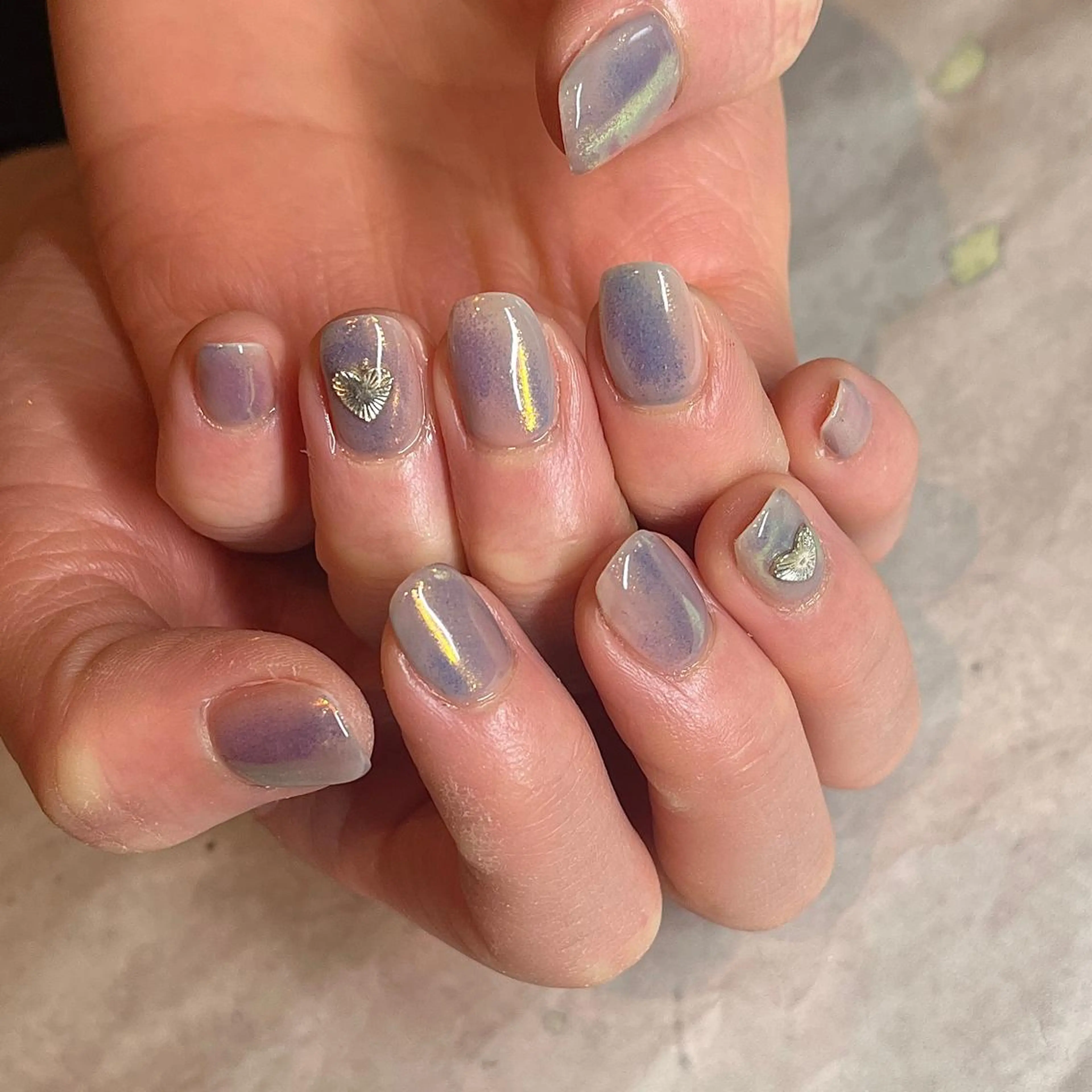 ネイル オーロラネイル パステルネイル フリーランス¨̮⃝ ネイリストOKADAのネイルデザイン