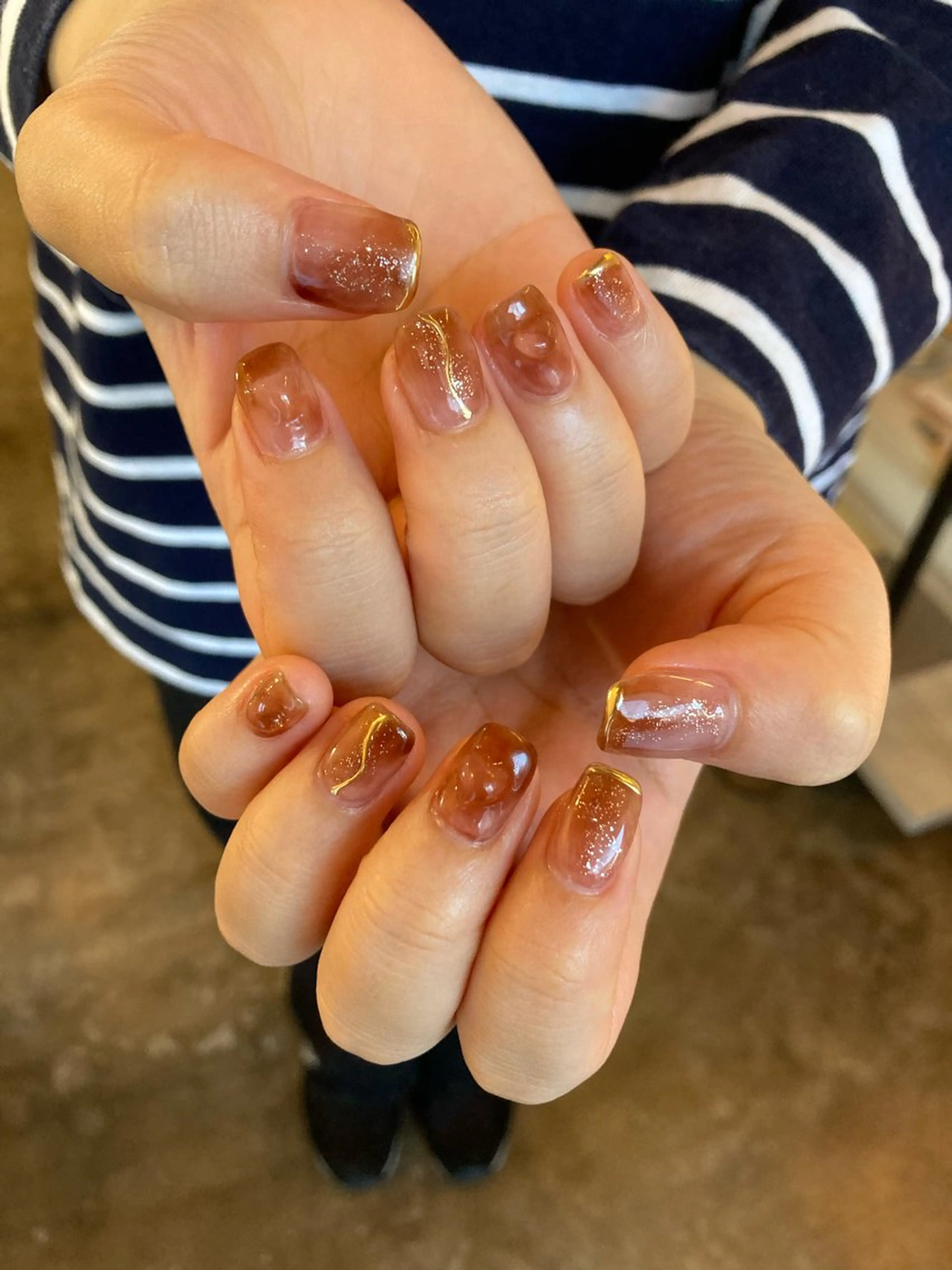 ネイル ブラウン ハンドネイル DEEP nail salon所属・DEEP nail salonのネイルデザイン