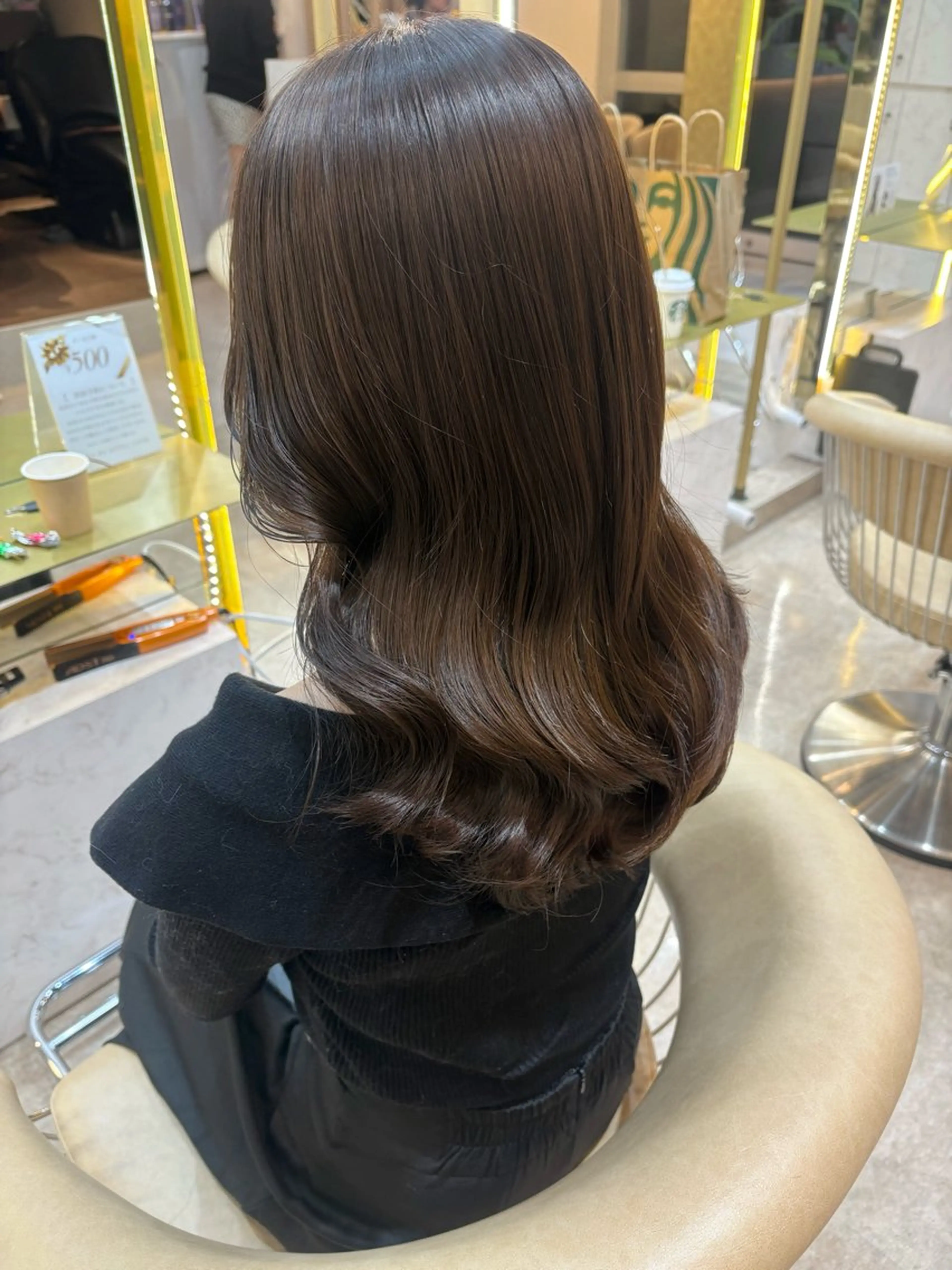 セミロング カラー カット ヘアカラー トリートメント moeka レイヤー /艶カラー/韓国のヘアスタイル