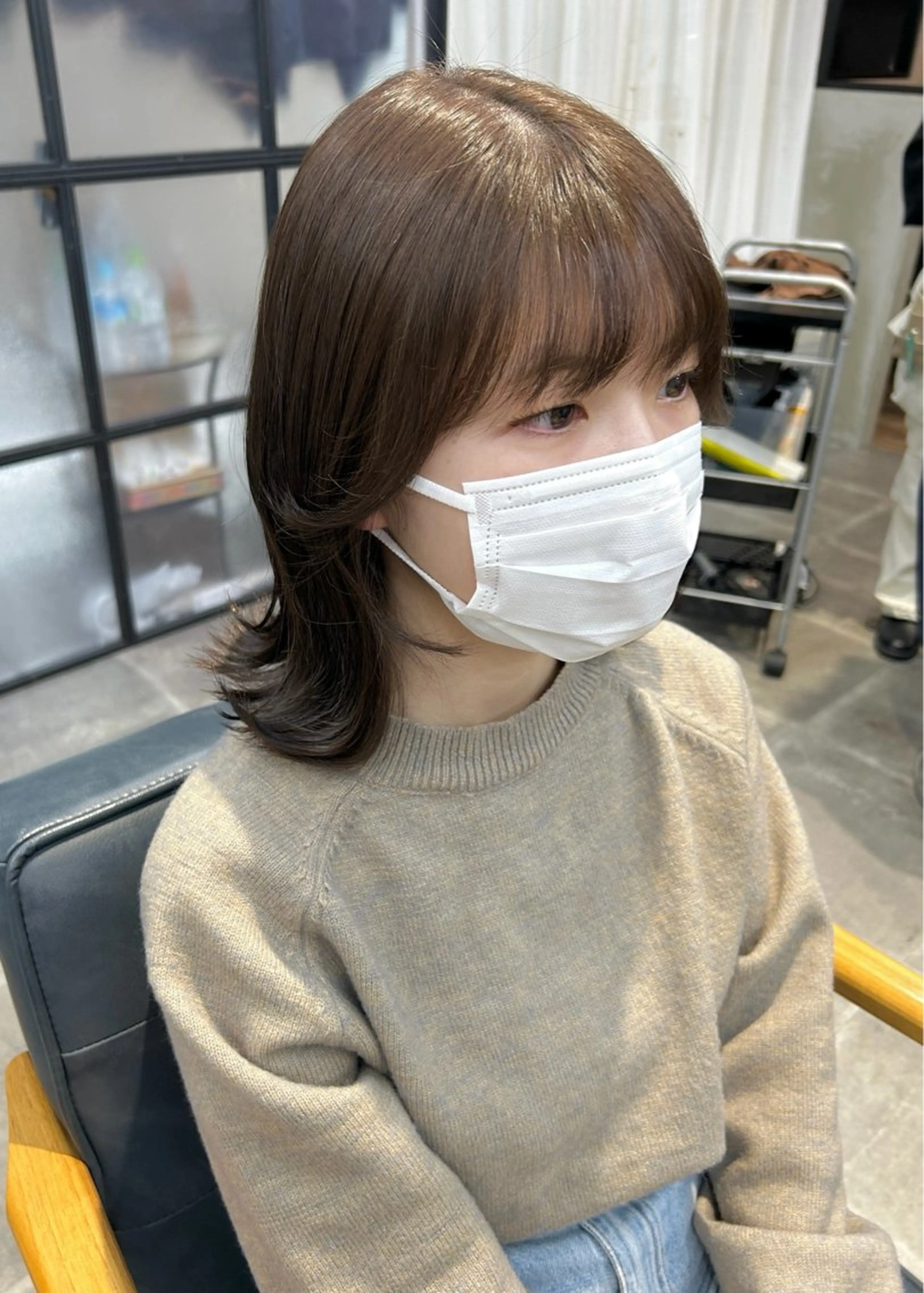 ミディアム カラー カット ヘアカラー トリートメント newi梅田🫧韓国 ヘア🫧sakiのヘアスタイル