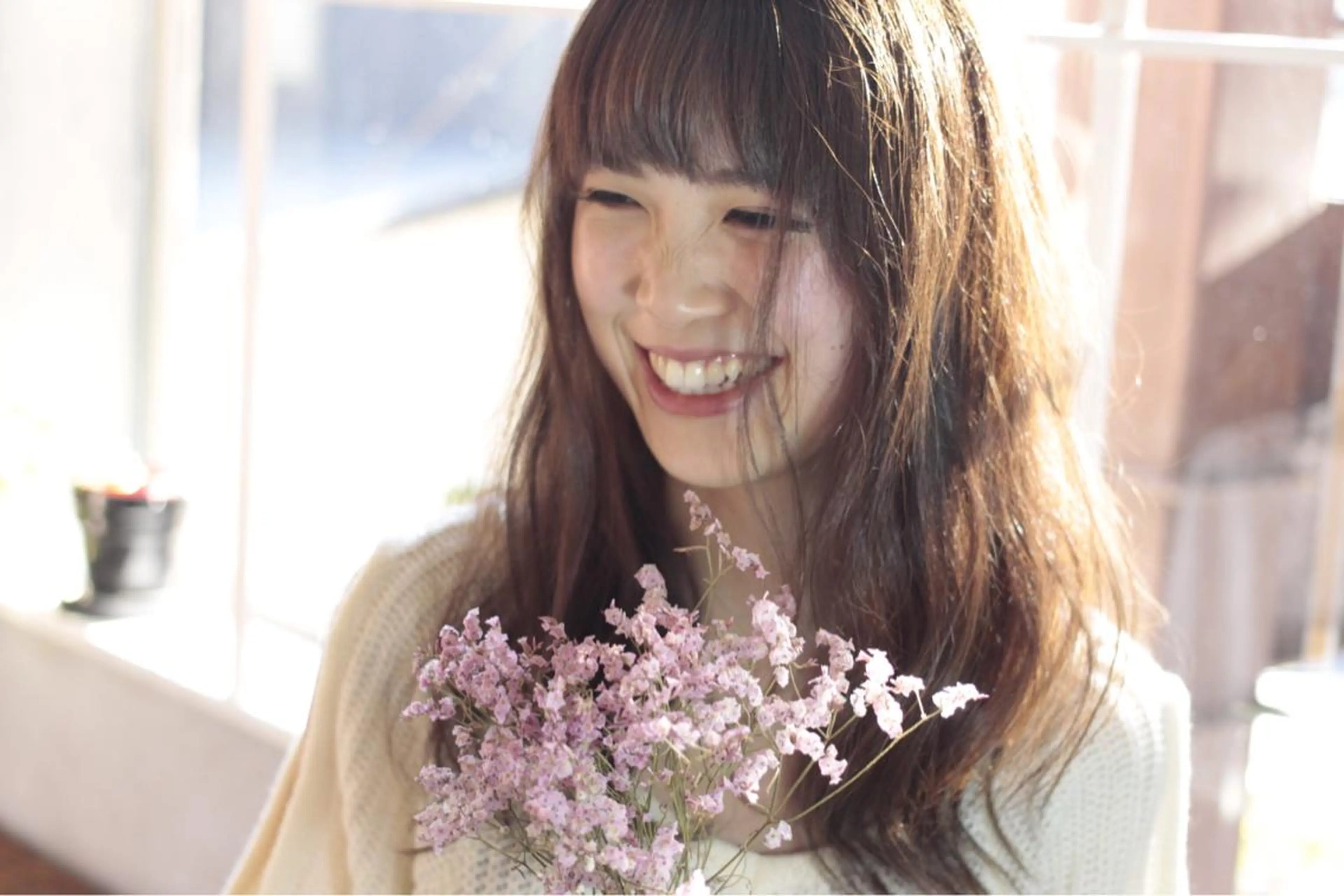 セミロング ロング カラー 透明感カラー 松田 由貴のヘアスタイル