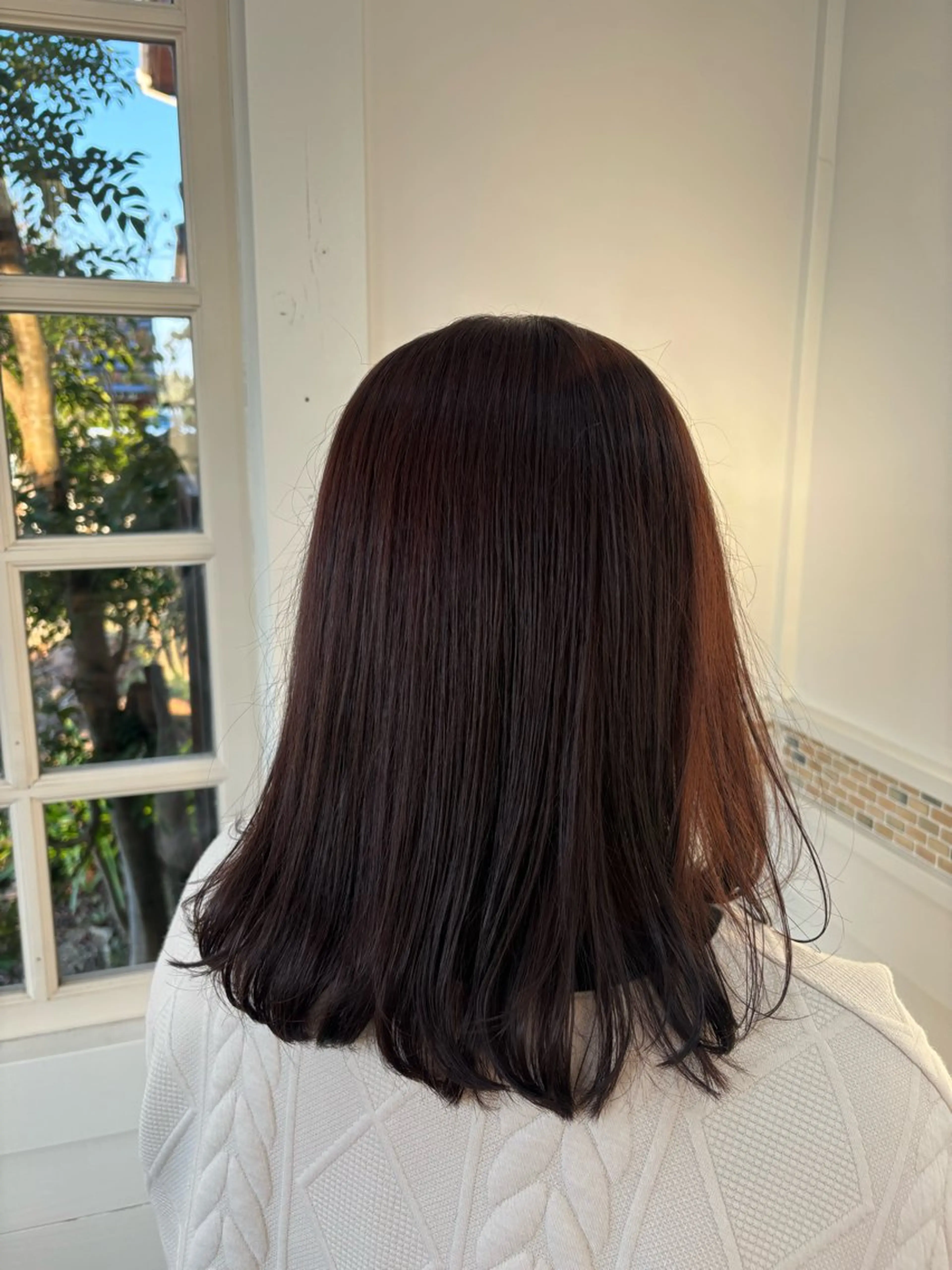 ミディアム カラー ブラウンカラー ピンクカラー ピンクブラウン 🍏笹岡 咲彩🍏のヘアスタイル
