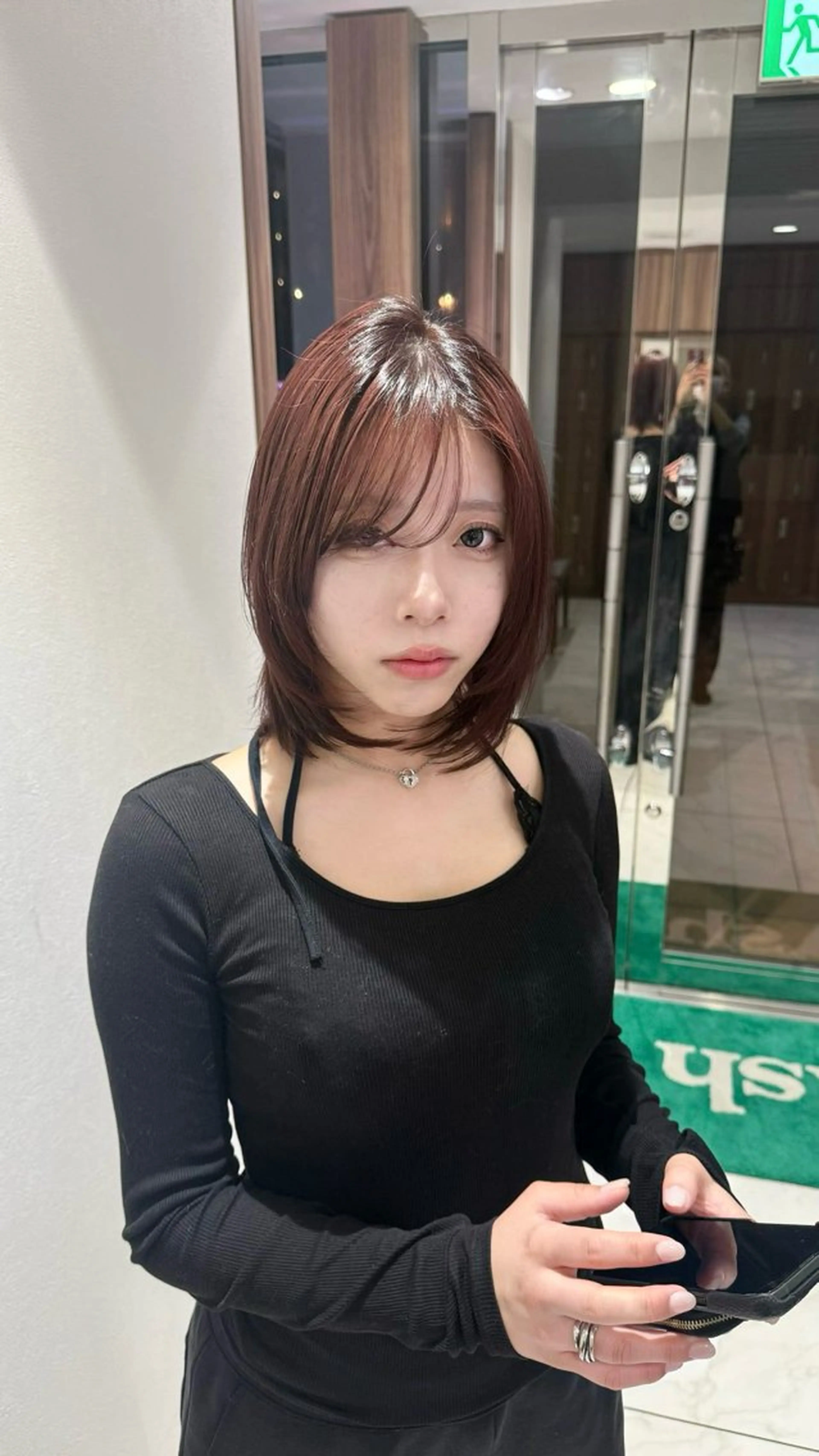 ミディアム カラー ボルドーカラー ヘアカラー 桜新町/ Mea⭐︎のヘアスタイル