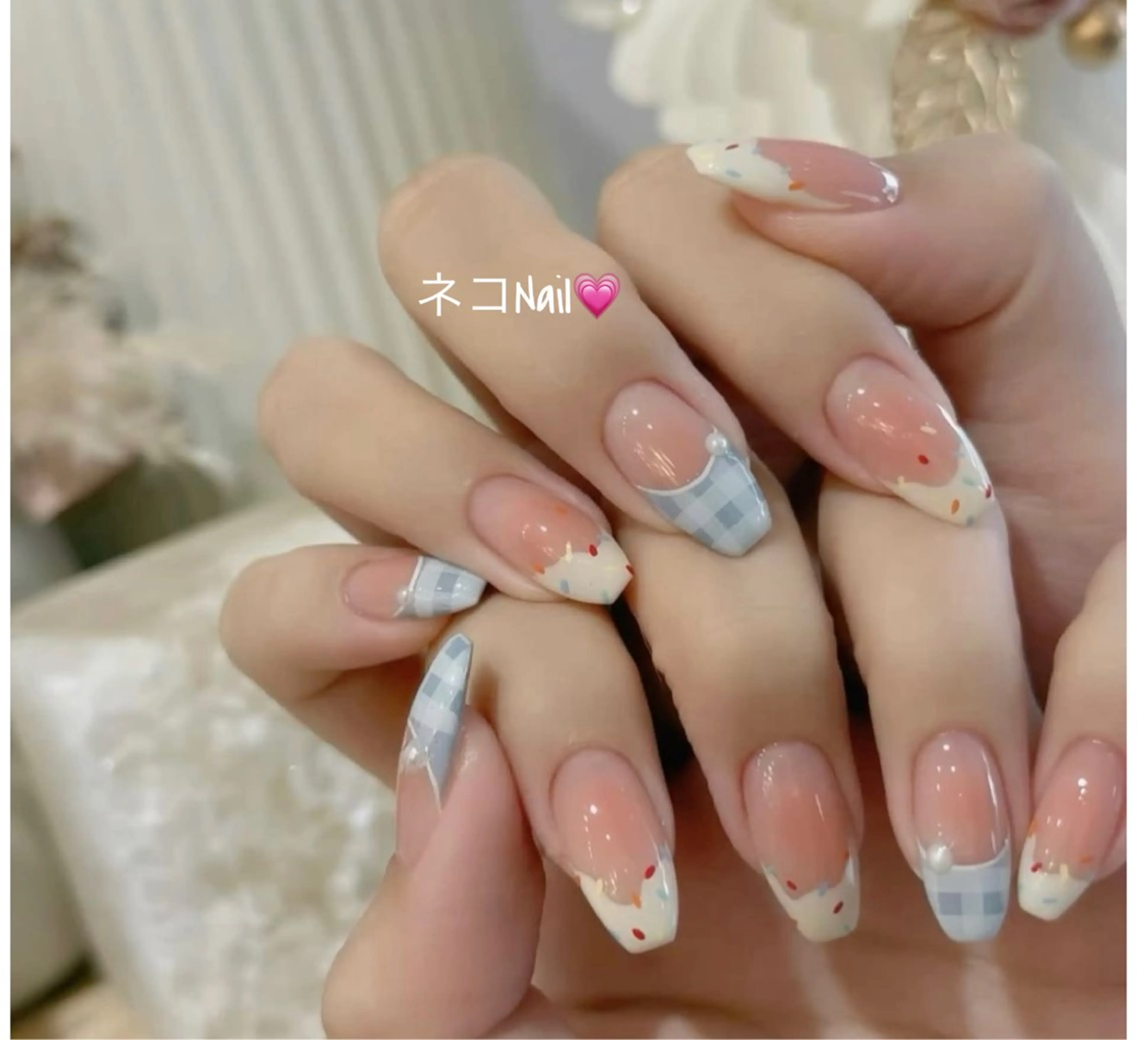 ネイル 持ち込み ニュアンスネイル ショートネイル ハンドネイル ネコ Nailのネイルデザイン