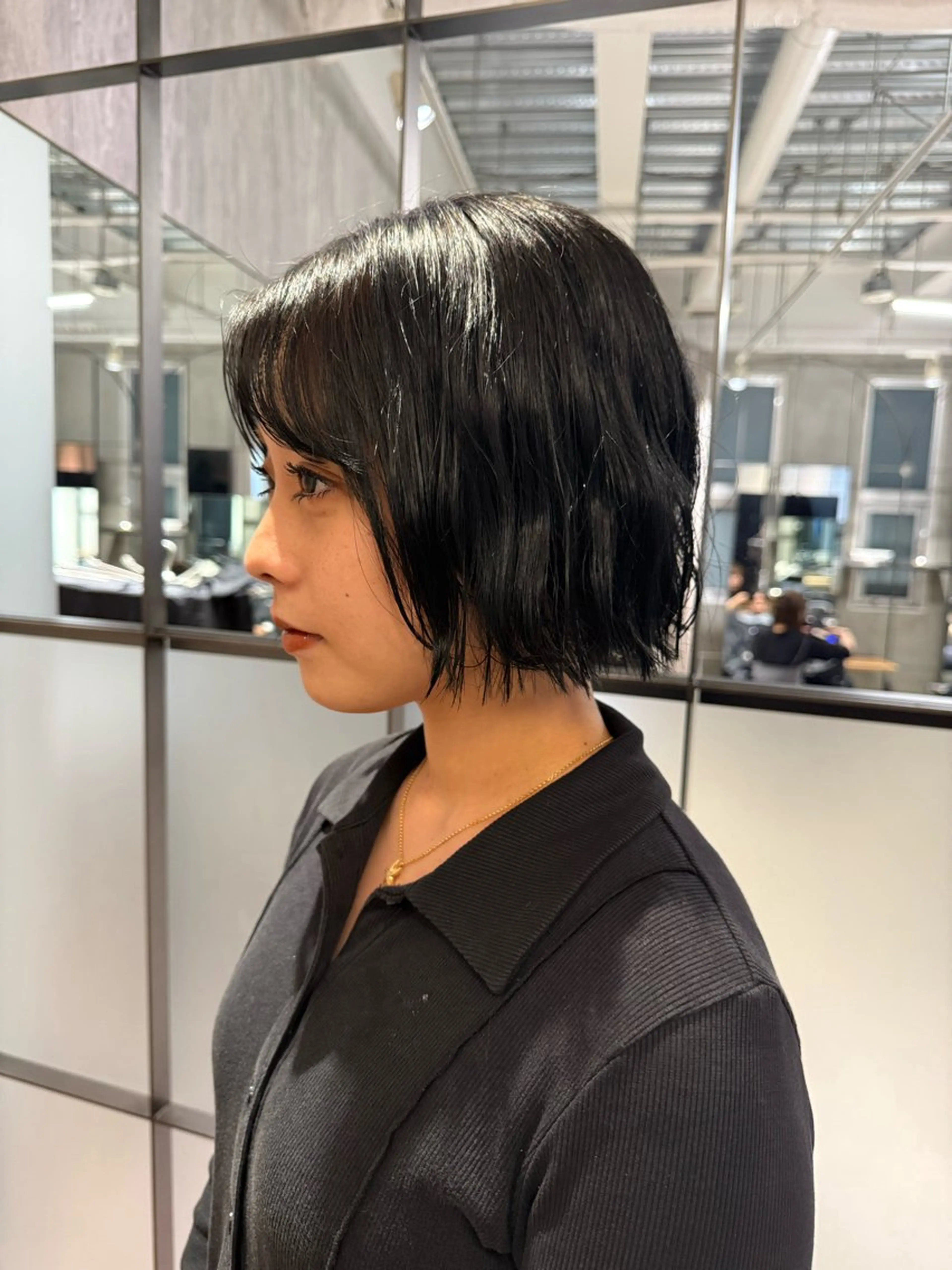 ミディアム ミディアムパーマ 須藤　優真 切りっぱなしボブのヘアスタイル