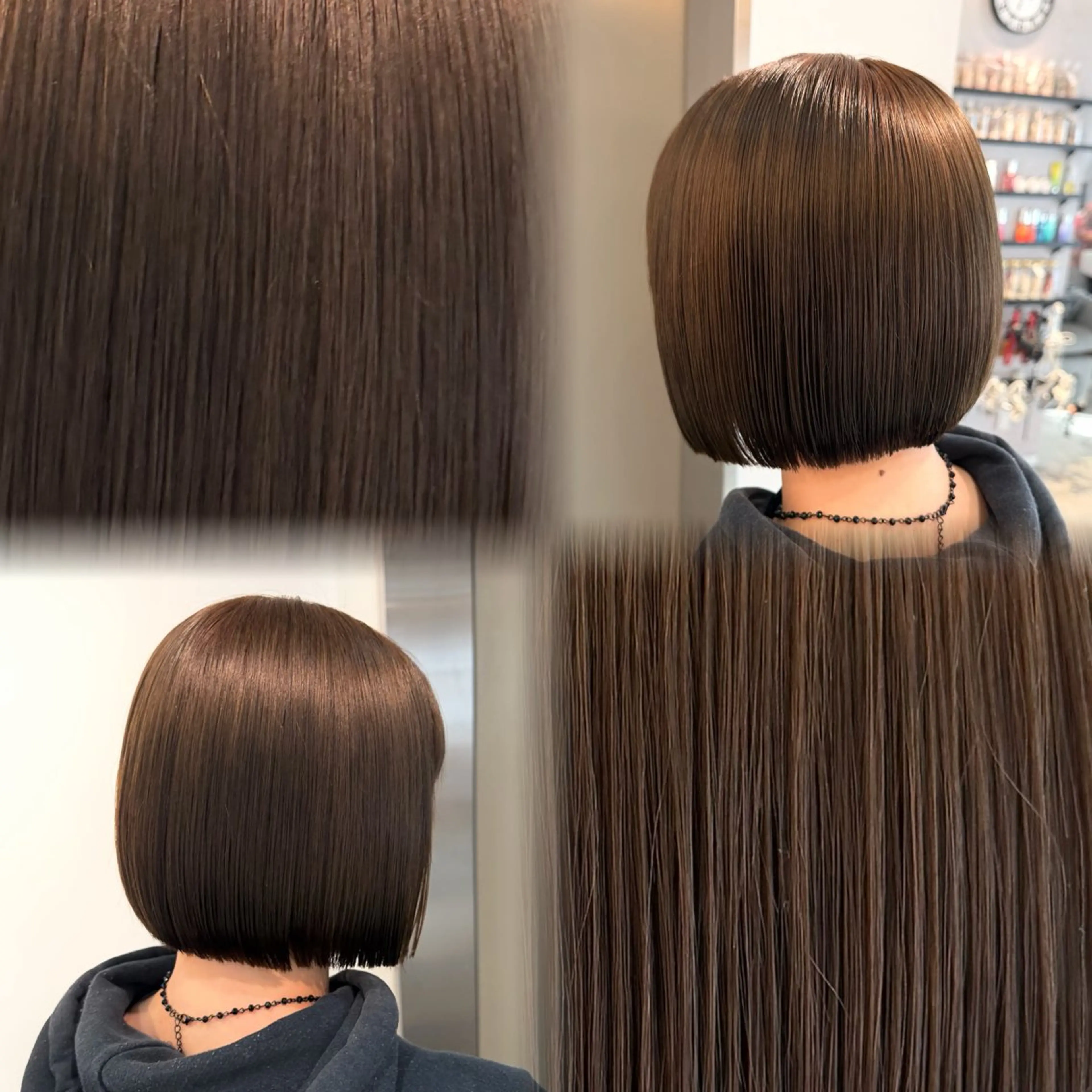 ショート 切りっぱなしボブ ボブ カット ヘアカラー トリートメント 🦈AKARI🦈 髪質改善/韓国風のヘアスタイル