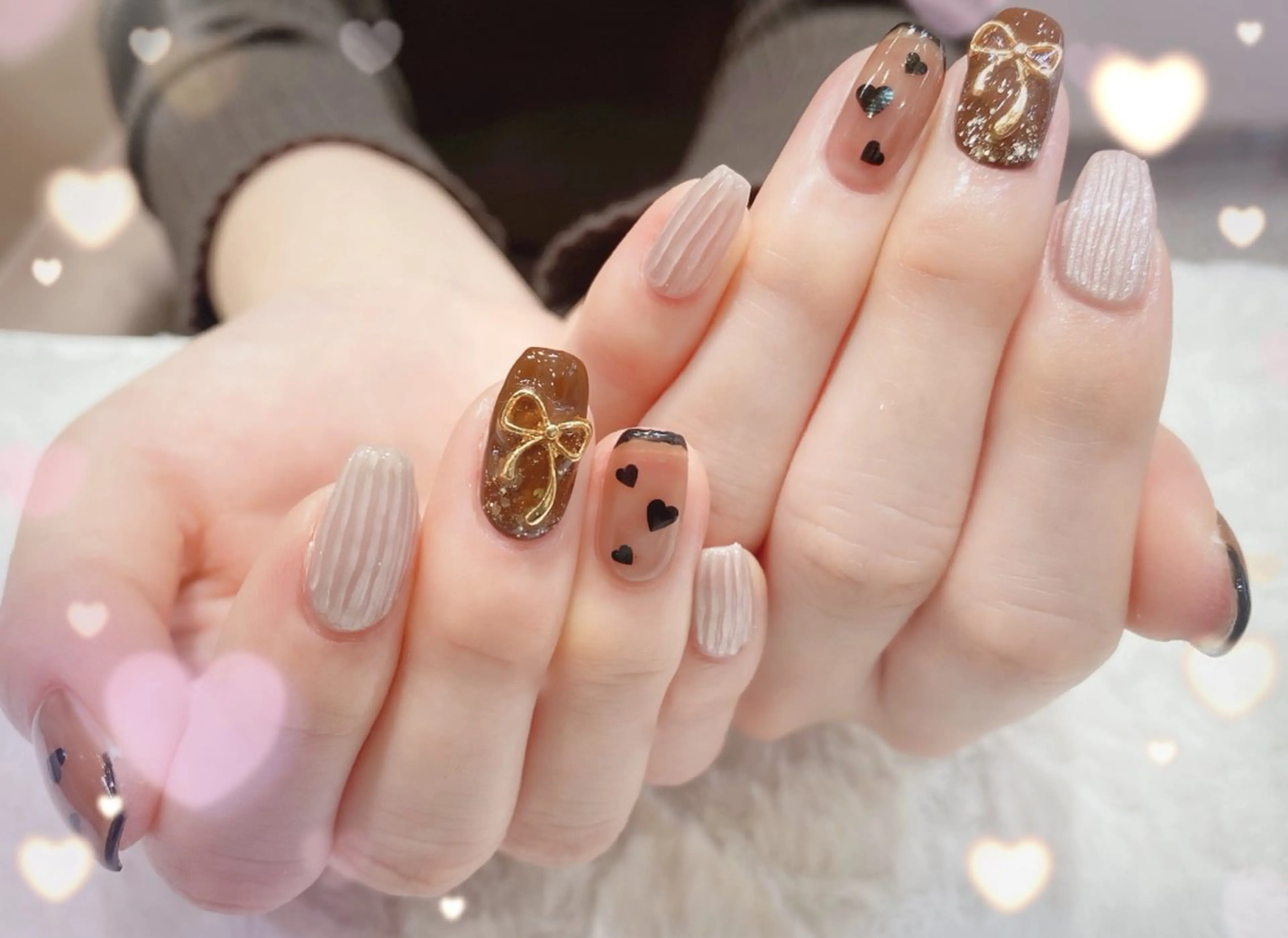 ネイル リボン ハンドネイル ネイルサロン nail_upのネイルデザイン