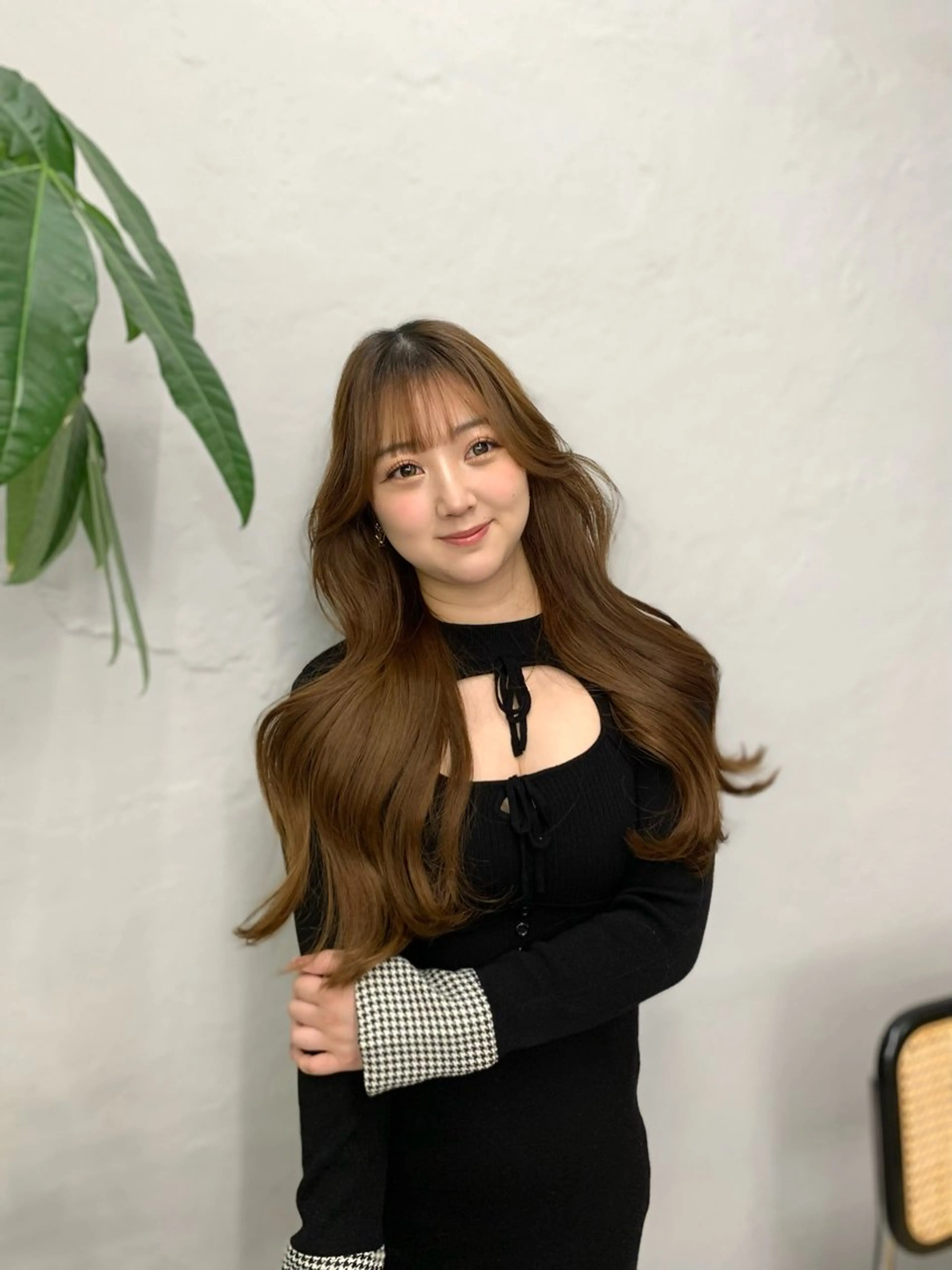 ロング カット ヘアカラー トリートメント 🎀韓国風顔周り× 透明感/梅田/アリサのヘアスタイル