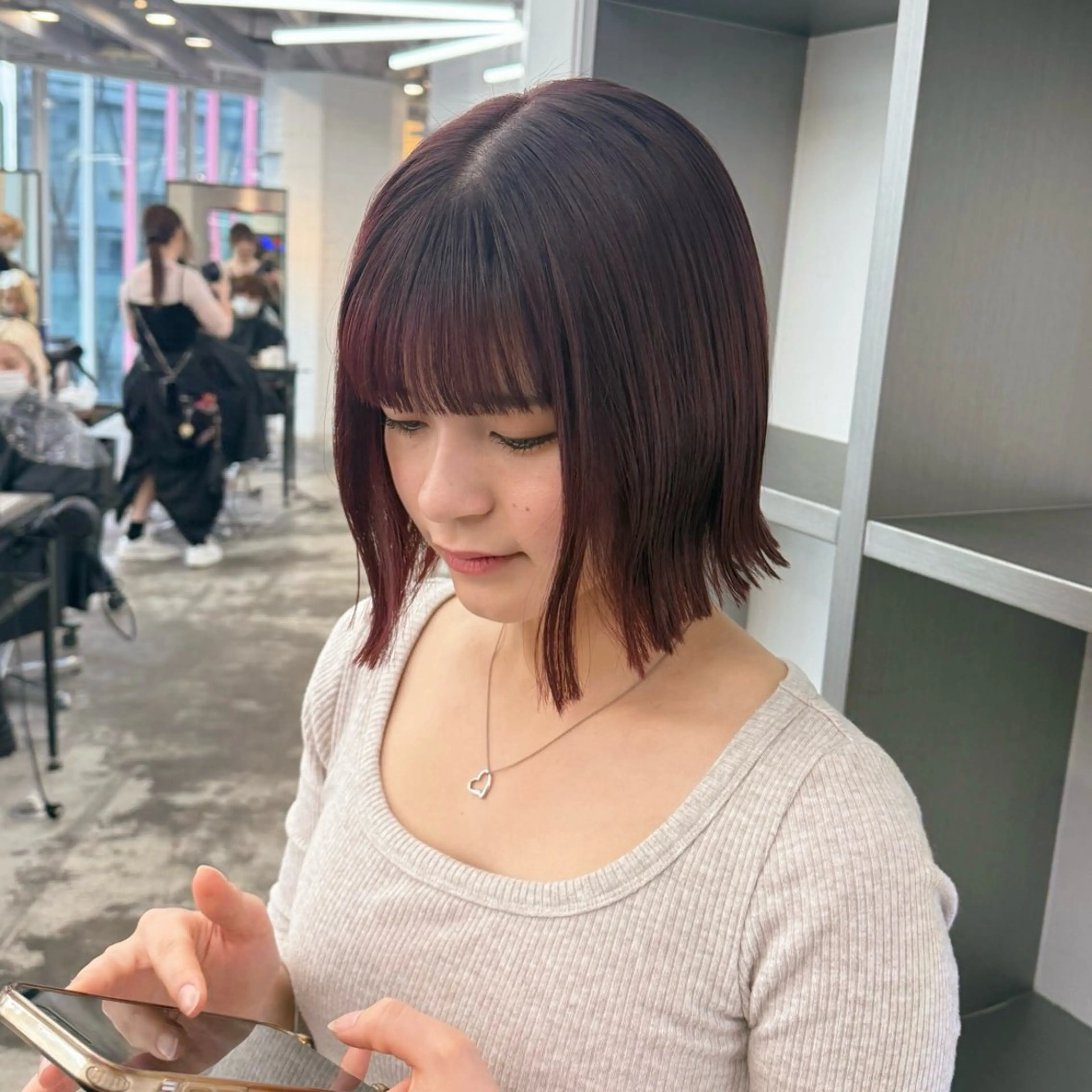 ショート カラー ブラウンカラー レッドカラー レッドブラウン ボブ カット ヘアカラー 🍒暖色✖️レイヤー ／Haruna🍒のヘアスタイル