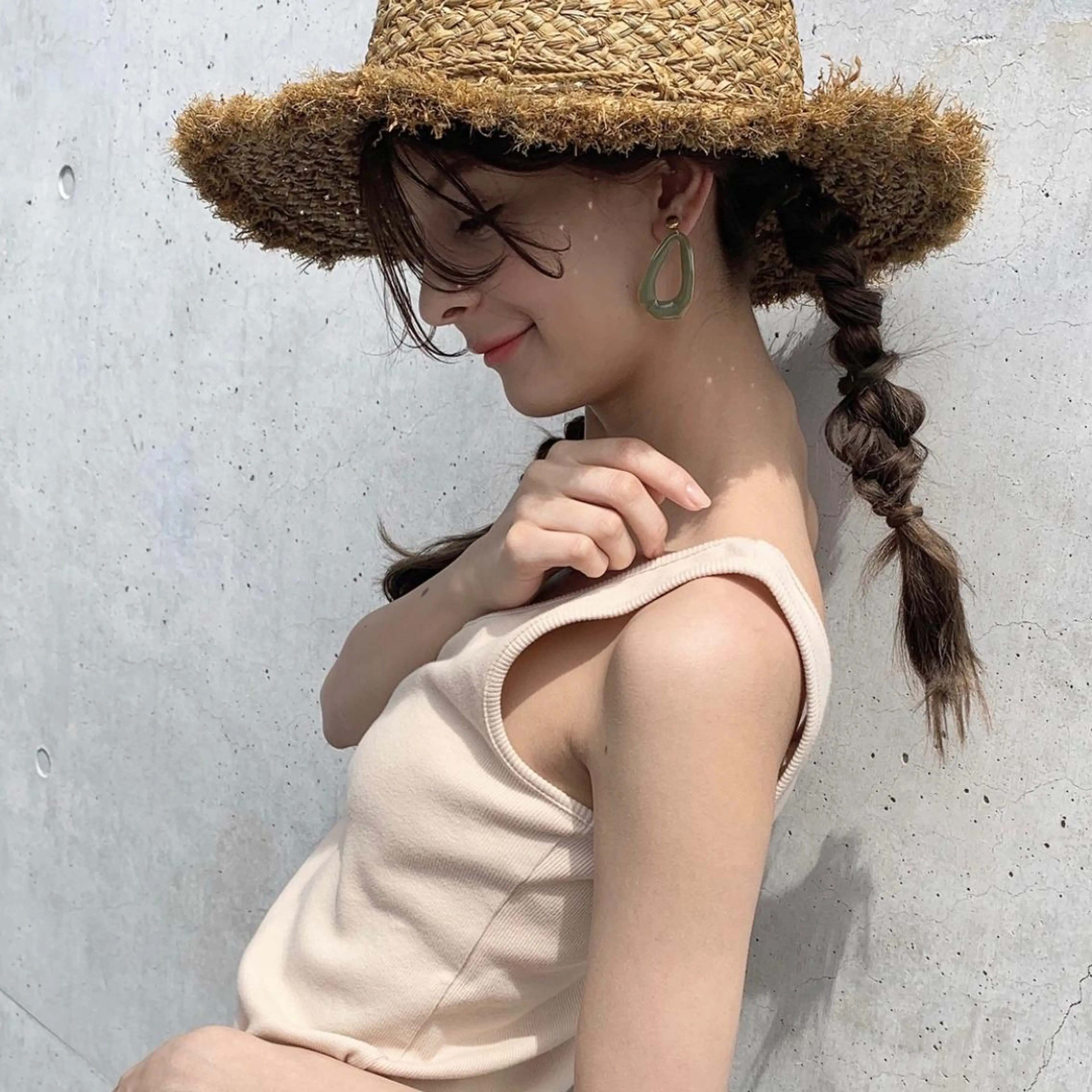 セミロング カラー ヘアアレンジ グレージュ 韓国ヘア /男女☘️ 細江 美紅のヘアスタイル