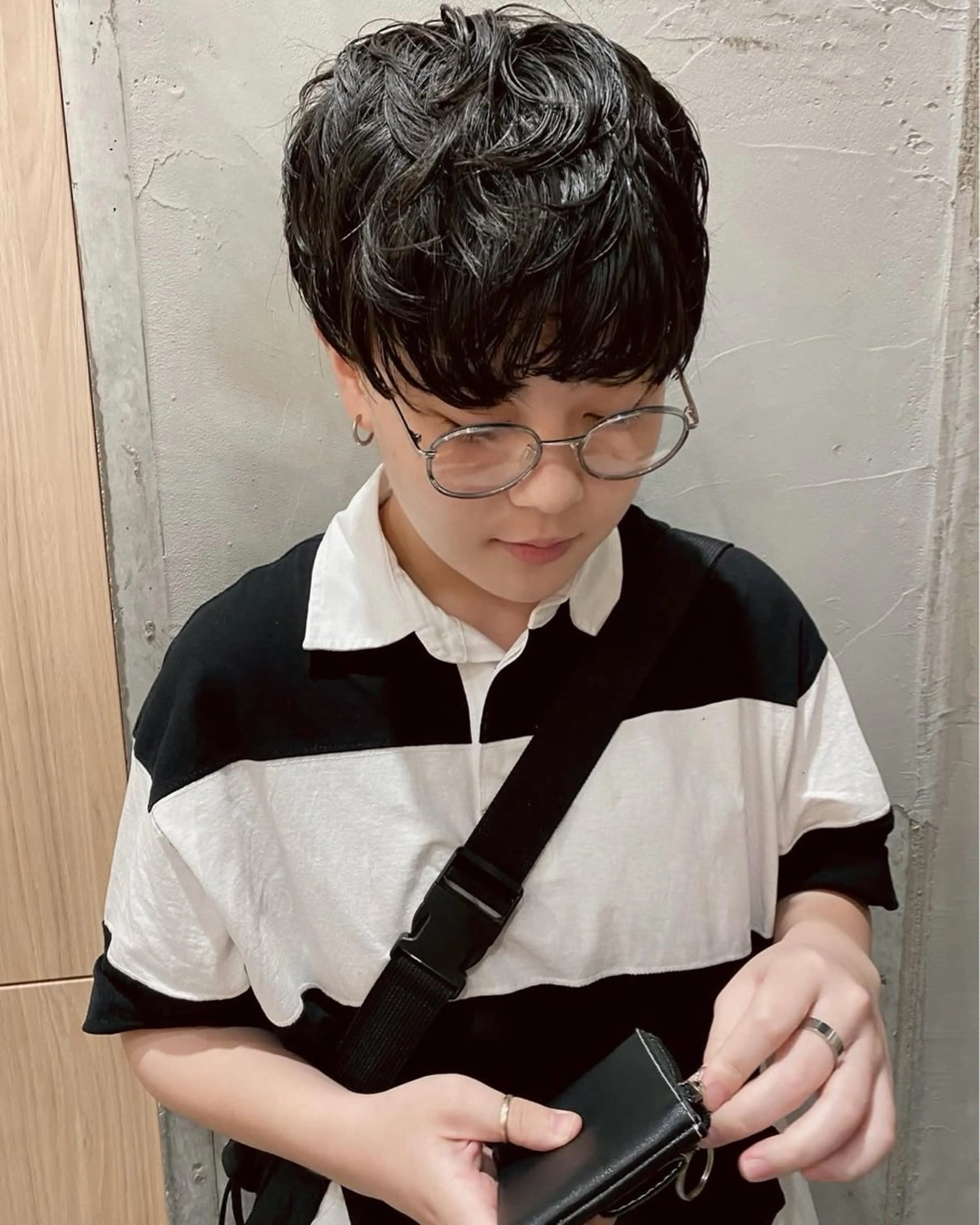 ショート カラー パーマ BROWN nakano所属・mina 🐈‍⬛ ラフな似合わせヘアのヘアスタイル