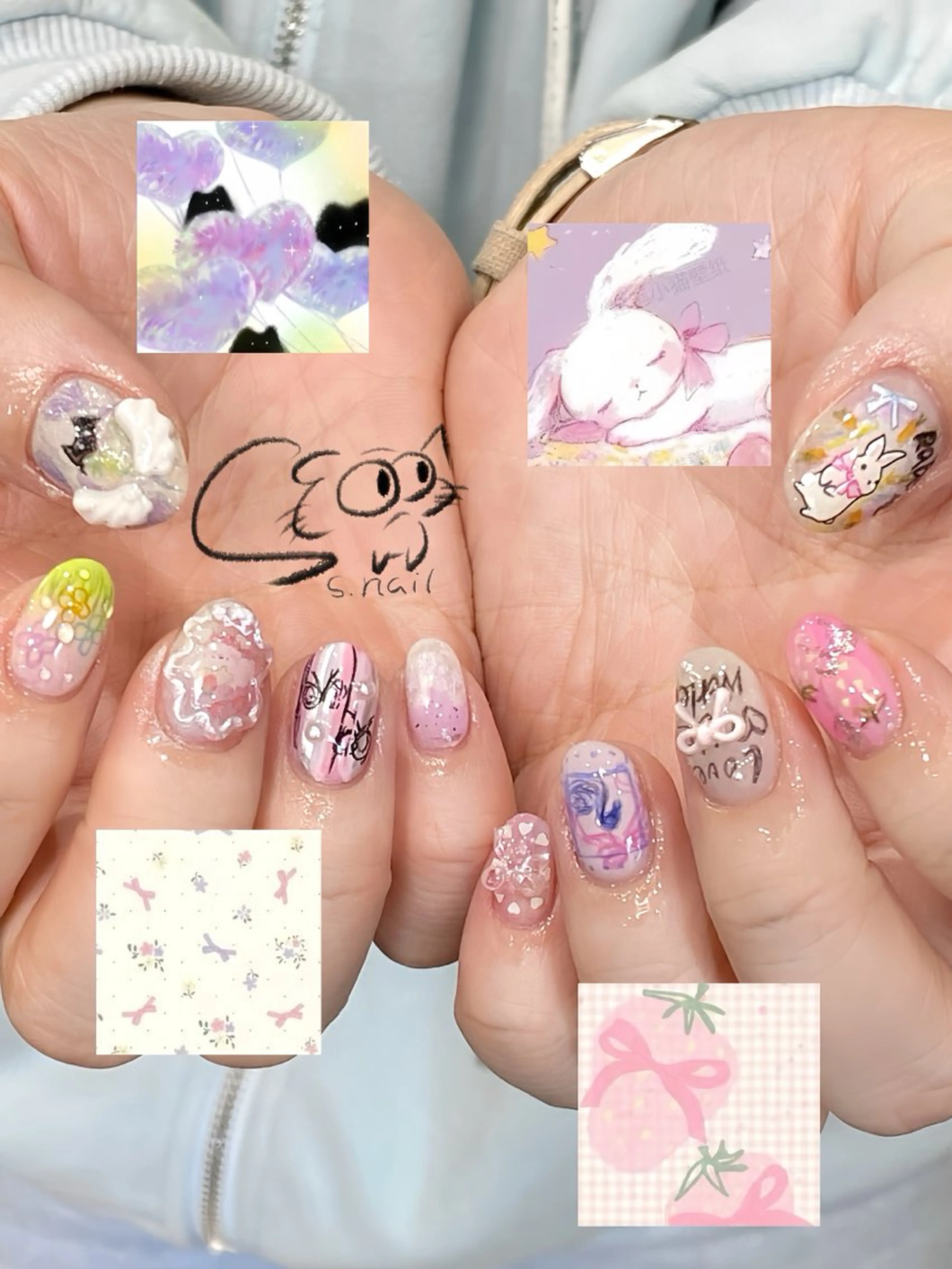 ネイル チークネイル フレンチネイル グラデーション マグネットネイル ワンカラーネイル S.nail _のネイルデザイン