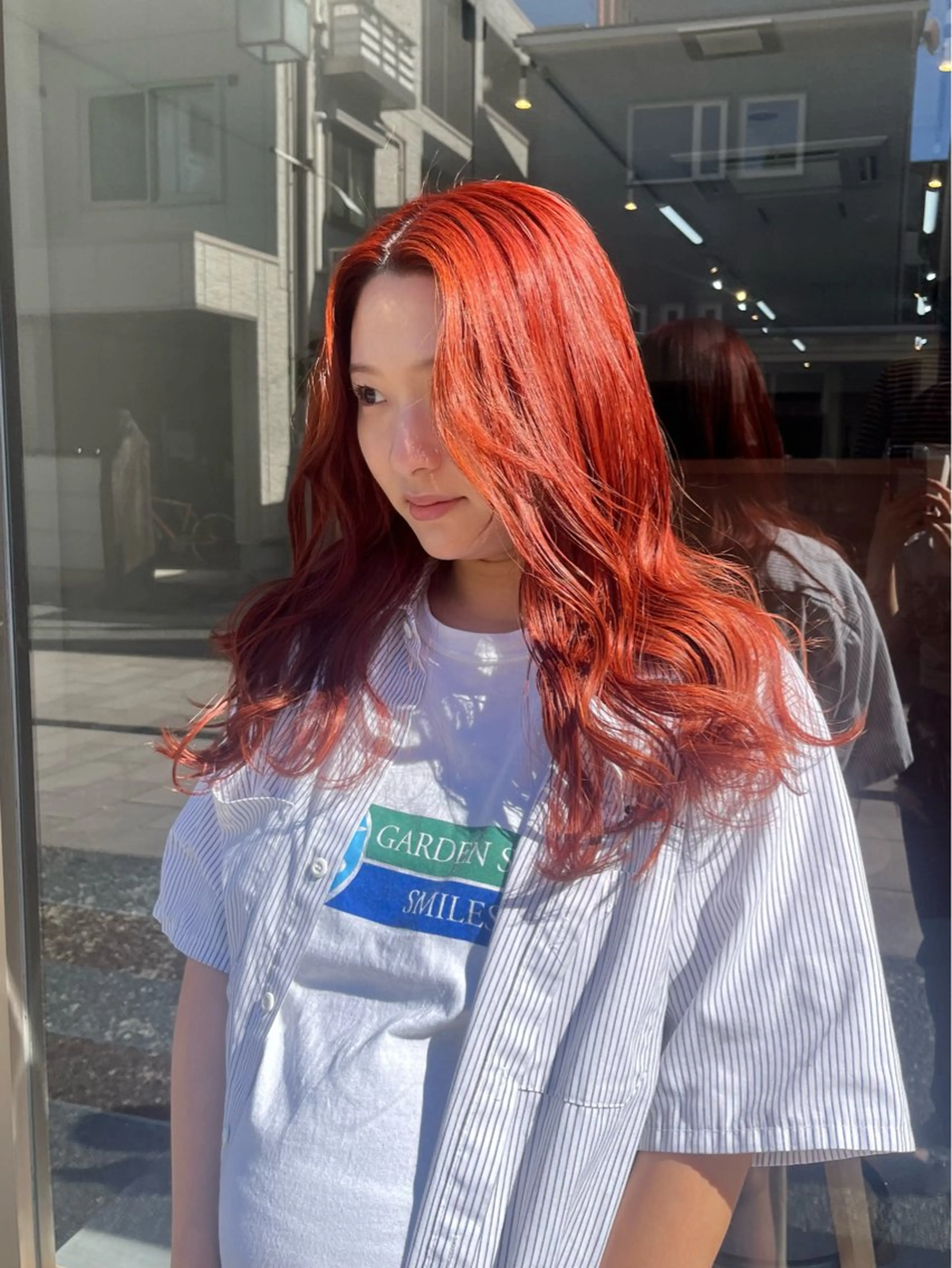 ロング カラー オレンジ 🟣niw SHUNNA🟣のヘアスタイル