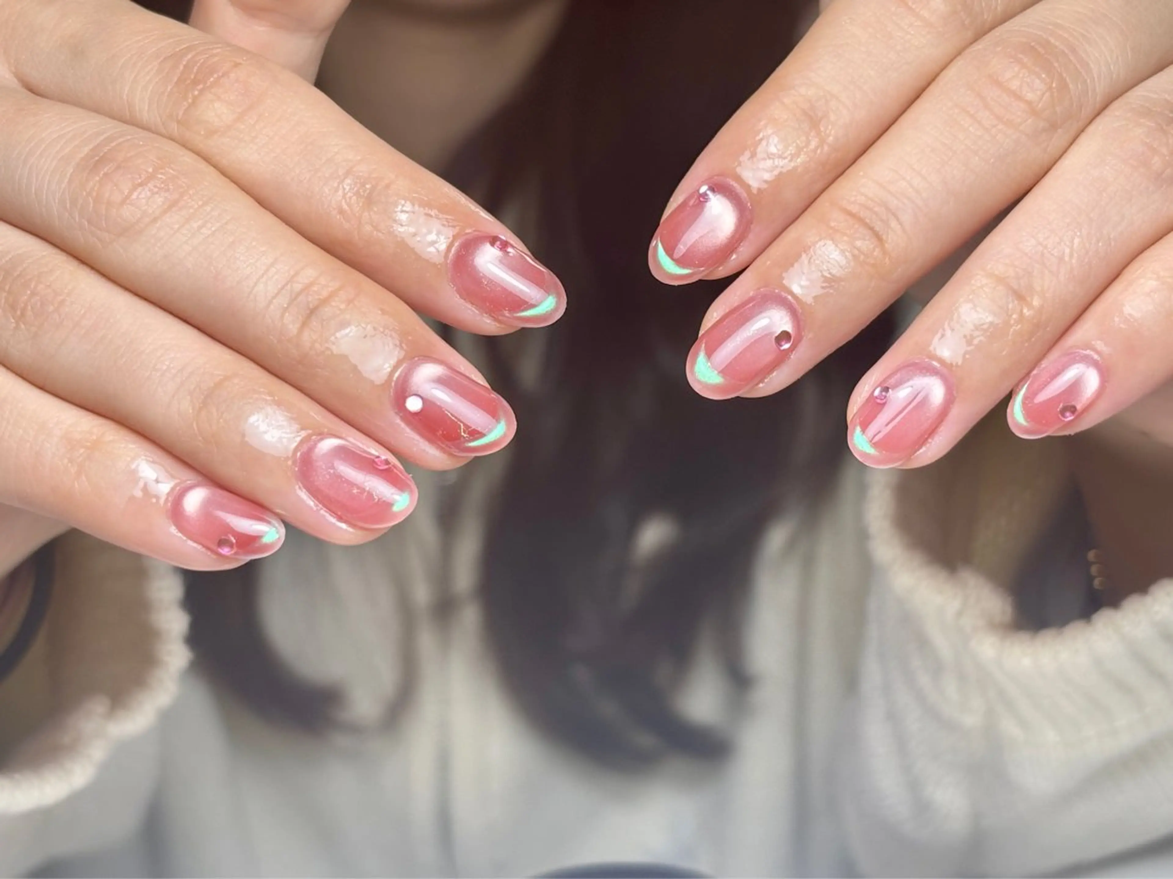 ショート ハンドネイル トゥー フエンのネイルデザイン