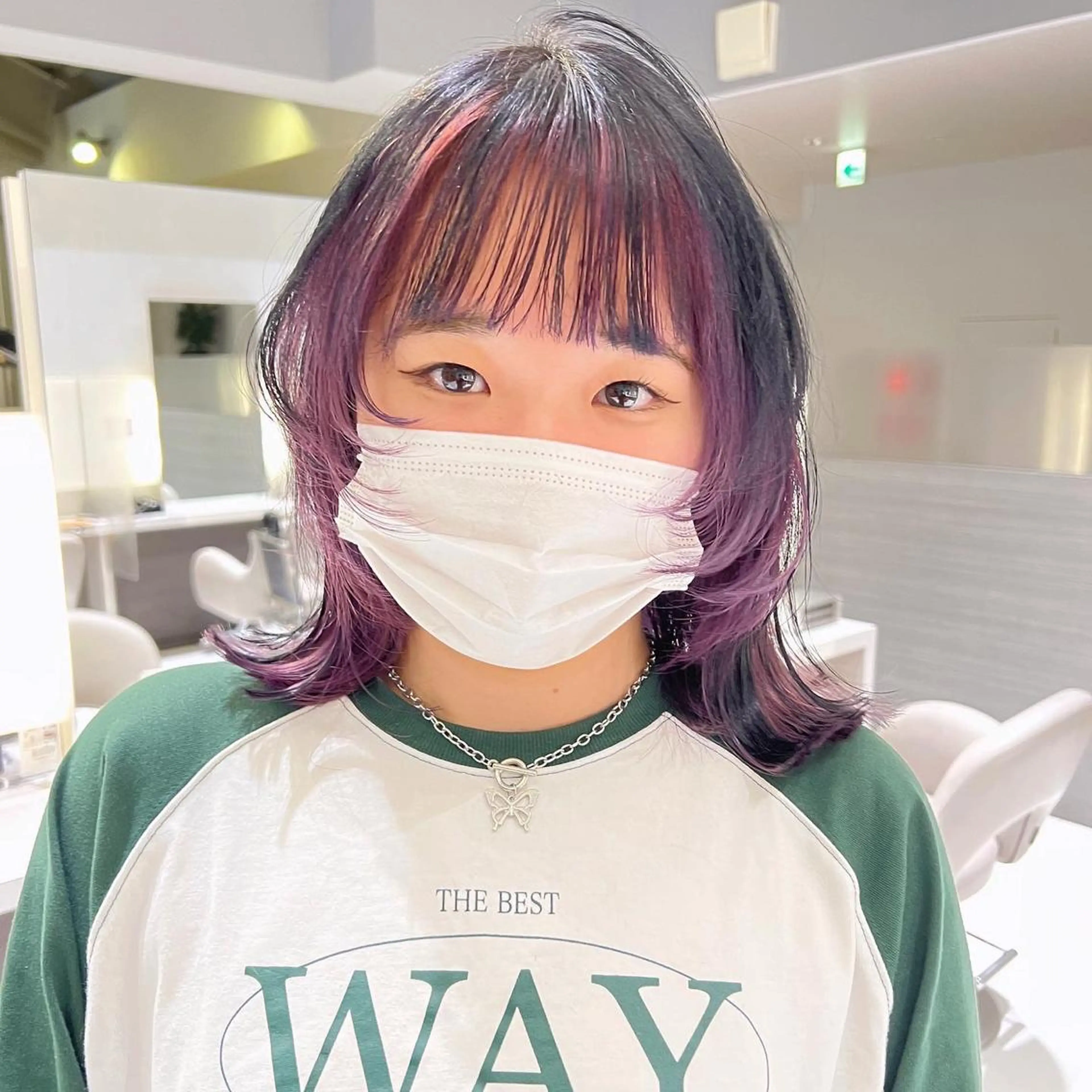 ミディアム フルガキ ハルカ天神美容室のヘアスタイル