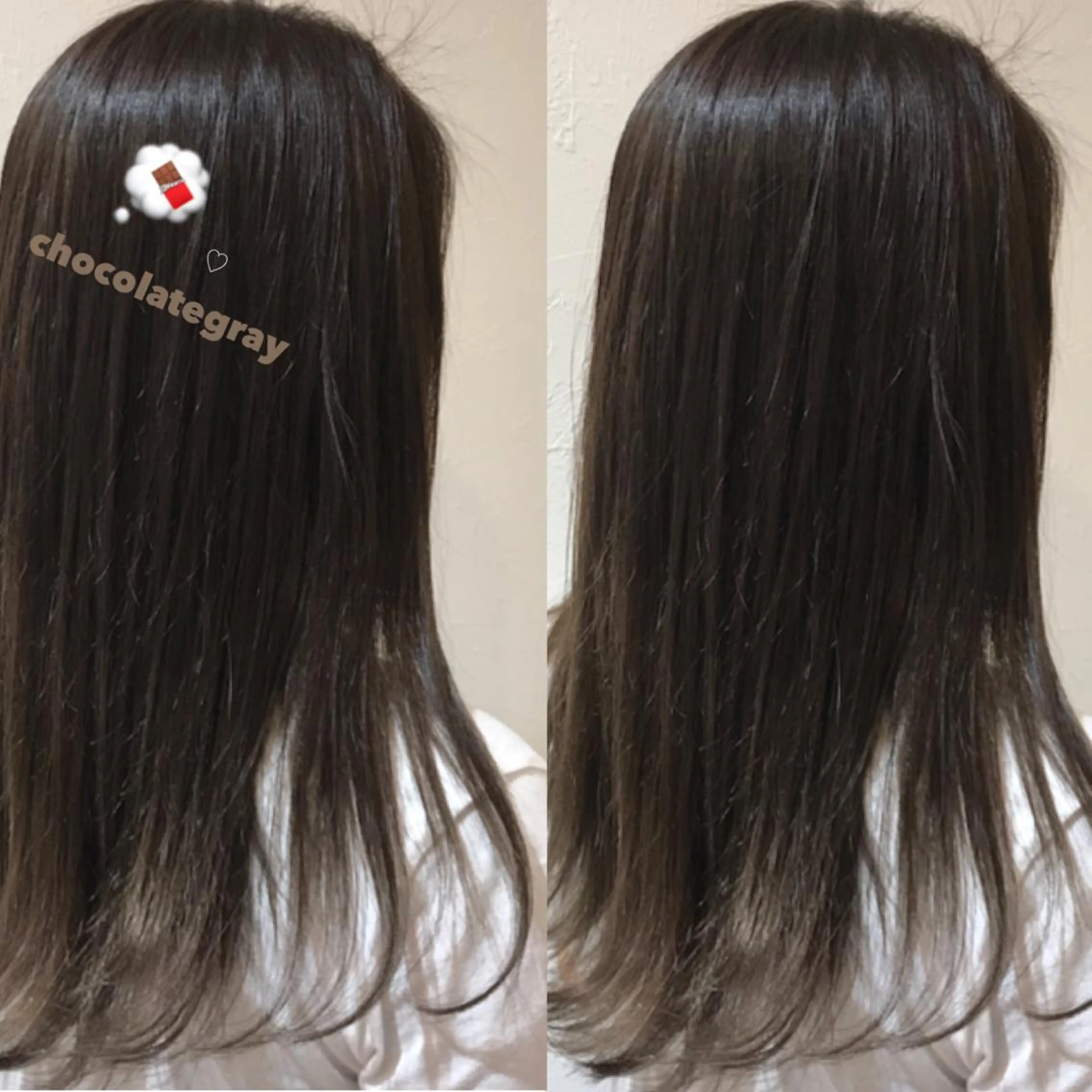 カラー ブリーチなしカラー ダブルカラーエクステのヘアスタイル
