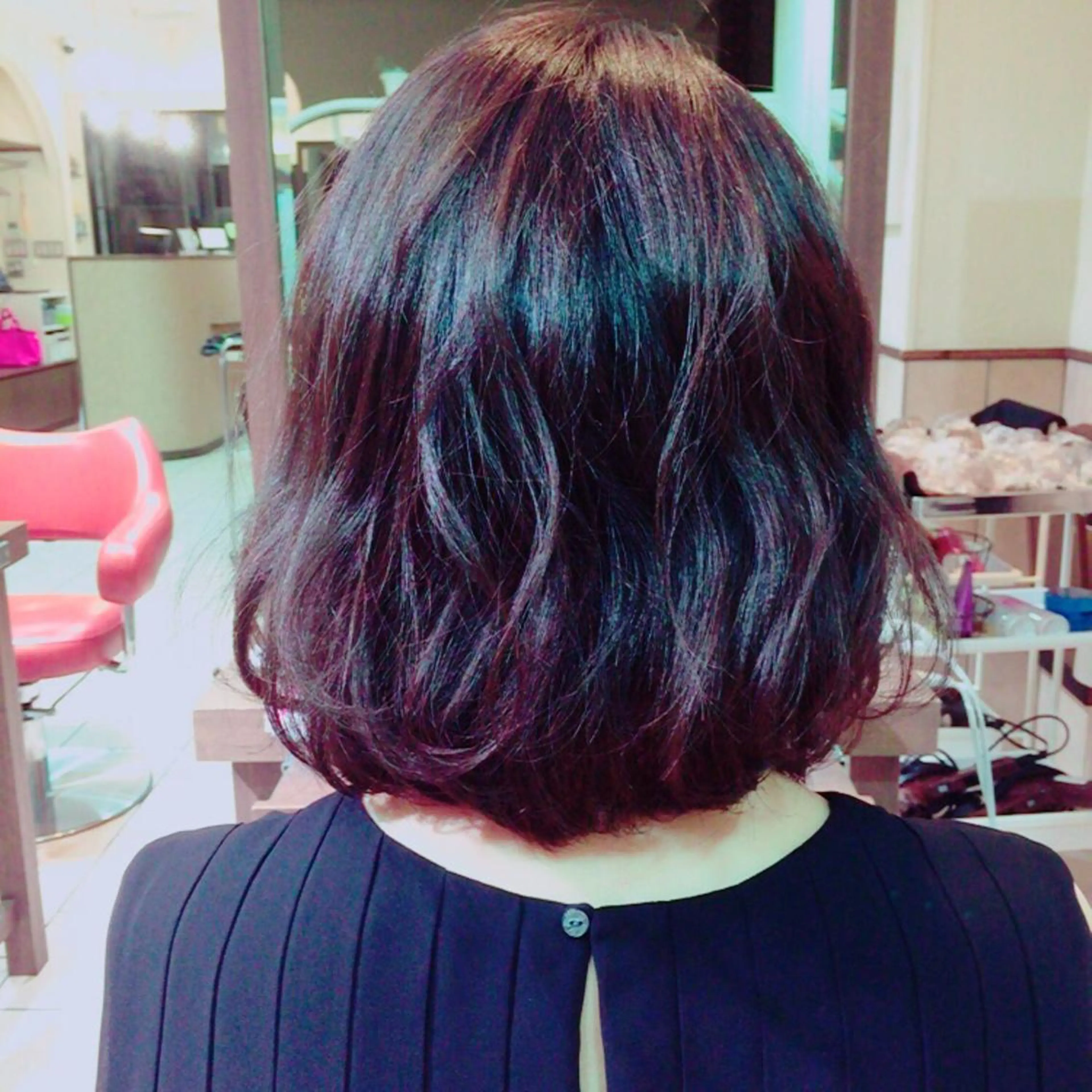 ショート ミディアム ボブ ハイライト ながやま まいのヘアスタイル