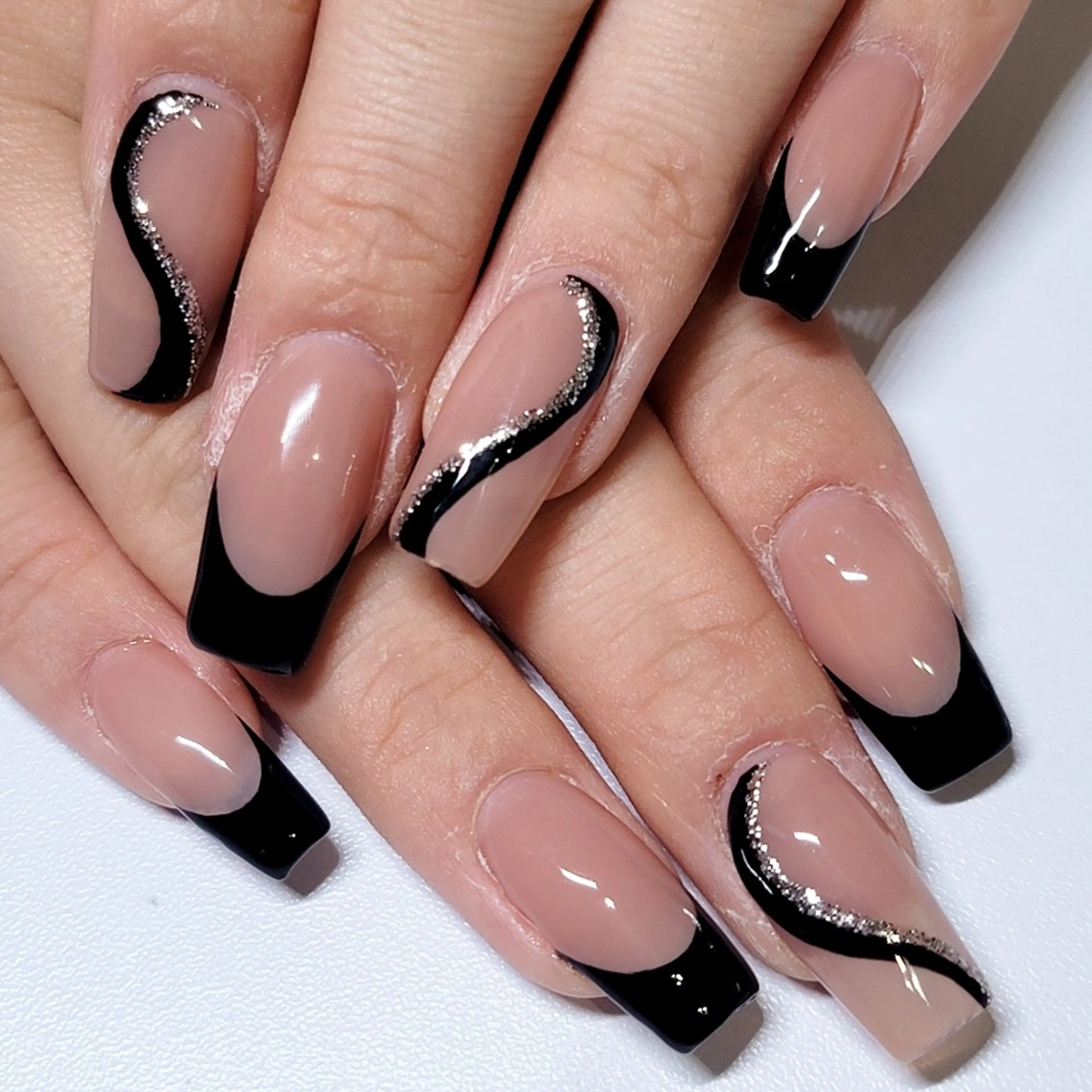 ネイル アートネイル フレンチネイル シルバー ハンドネイル よしだ ひろきのネイルデザイン