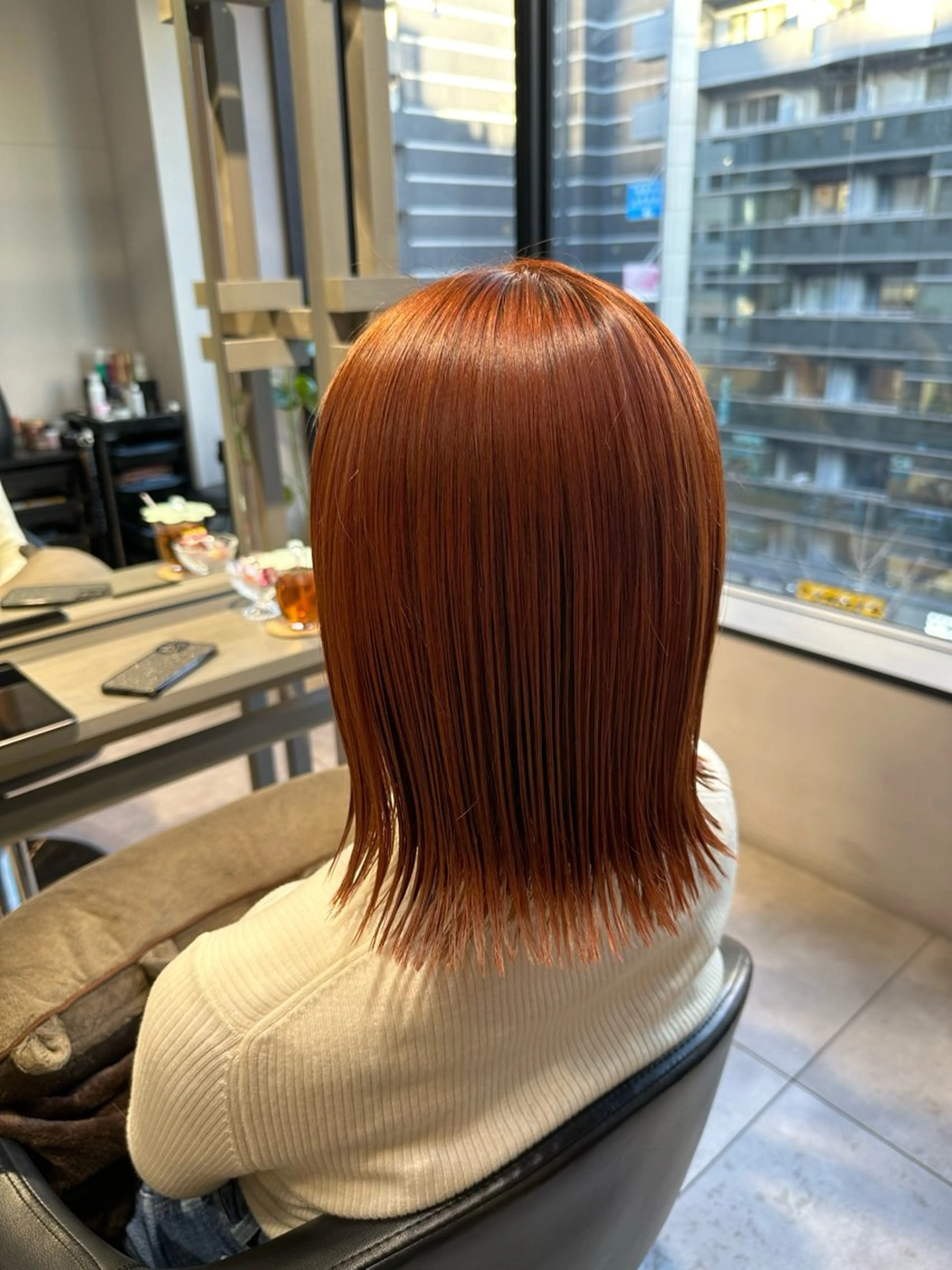 ミディアム カラー カット ヘアカラー トリートメント 透明感カラー/ボブ /佐藤伶のヘアスタイル