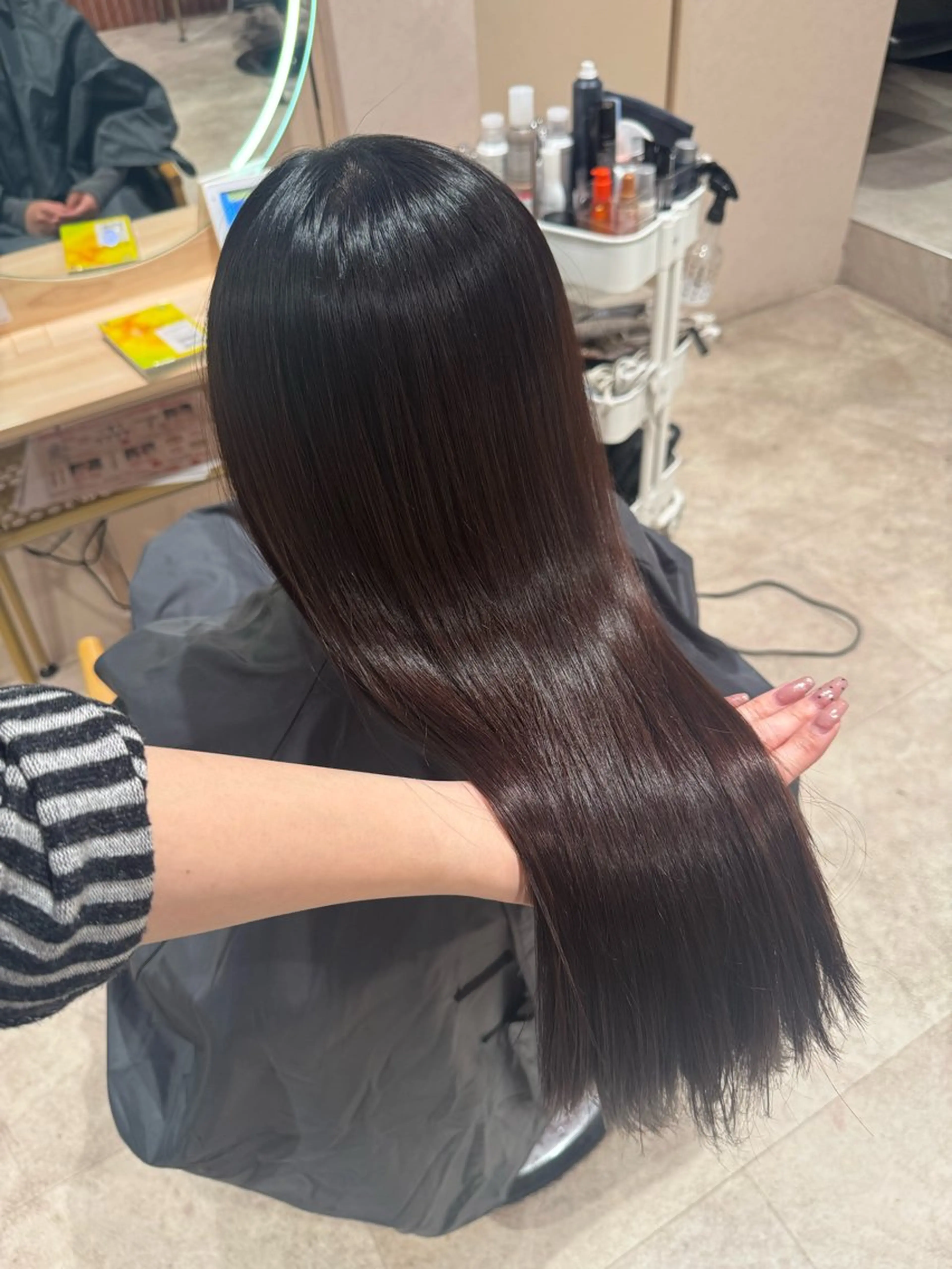 ロング 酸性ストレート 縮毛矯正 トリートメント ヘアセット designcolo r/似合わせNOKAのヘアスタイル