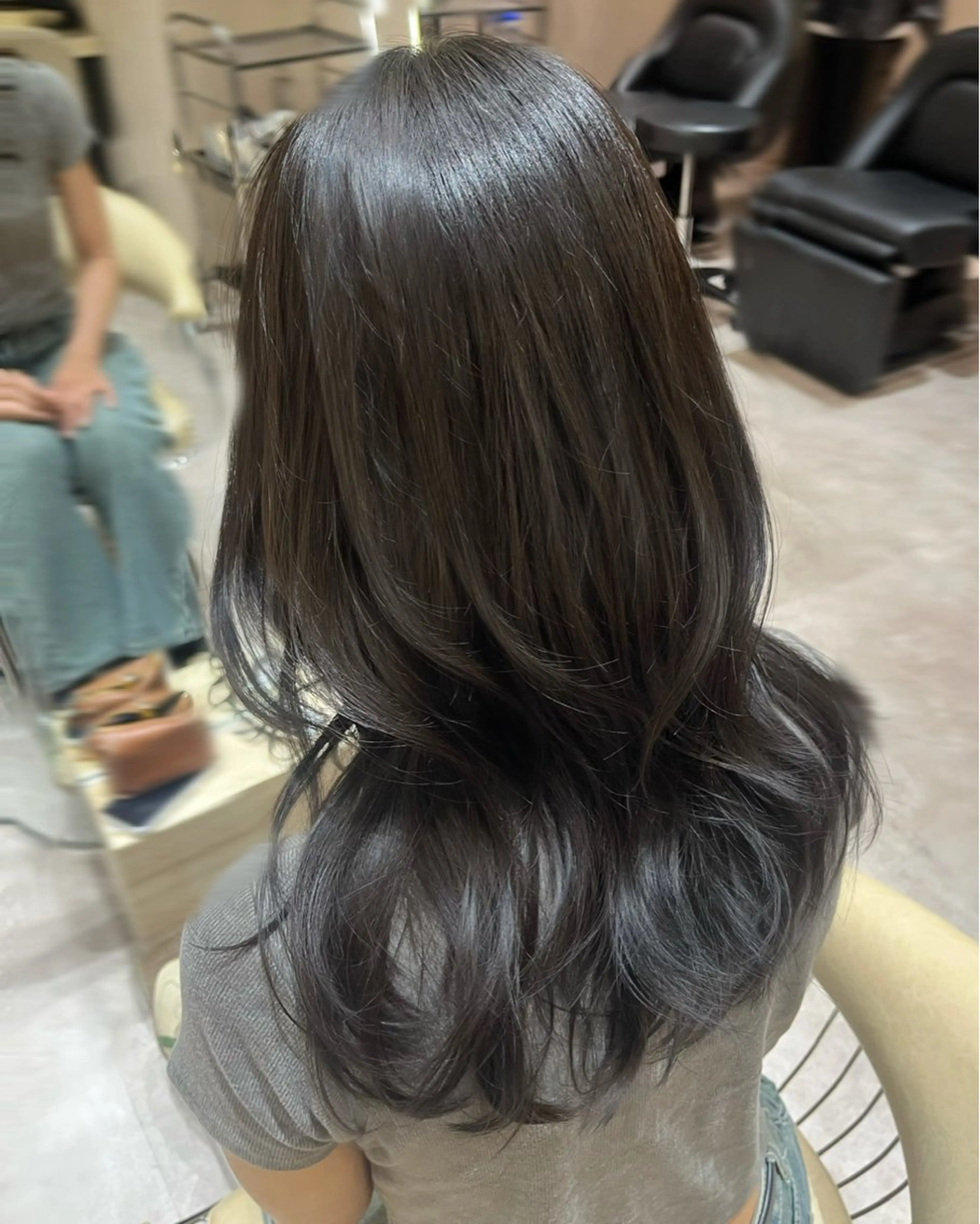 セミロング カラー カット ヘアカラー 顔周りカット/ 透明感カラー/ユナのヘアスタイル