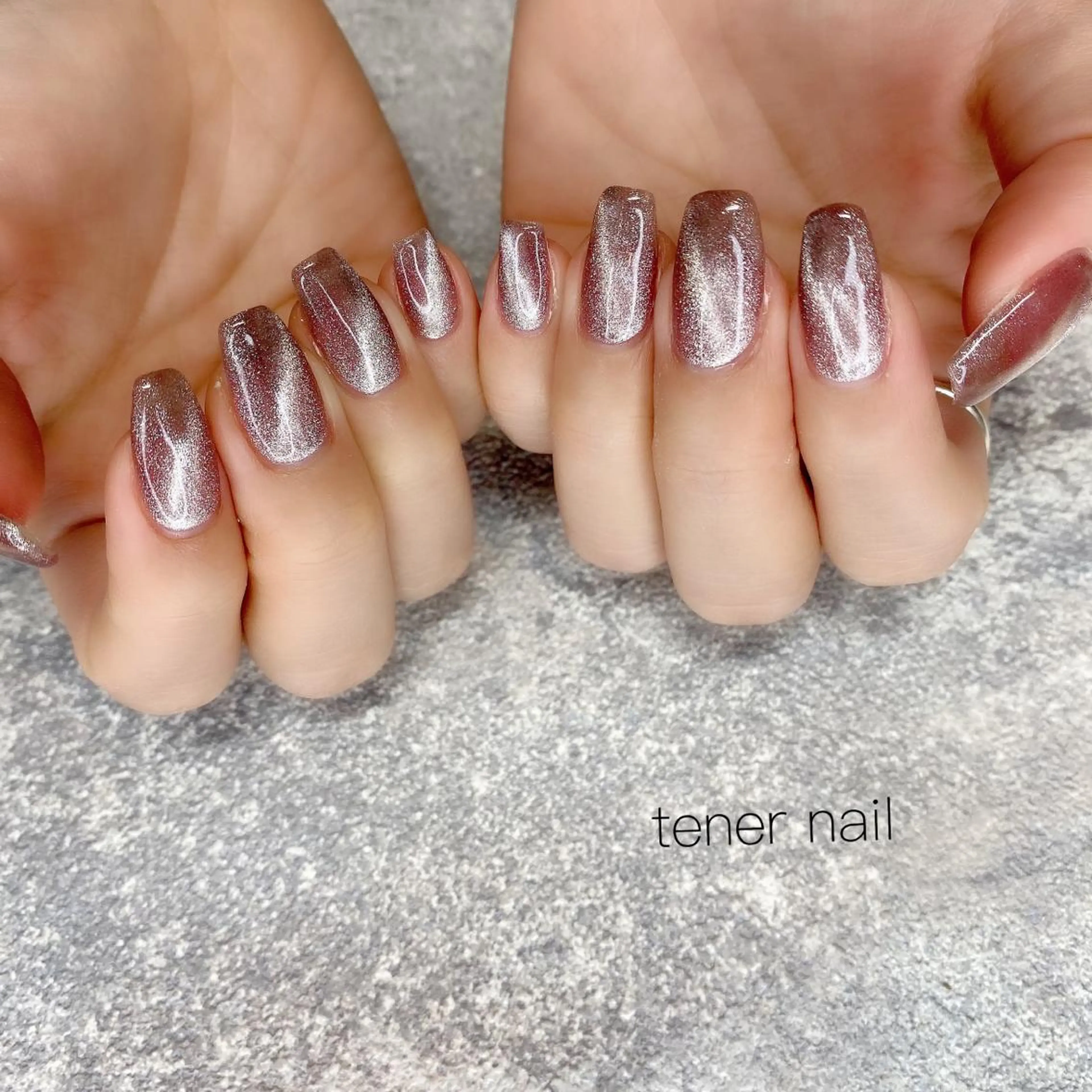 ネイル マグネットネイル パープル テネルネイル tener nailのネイルデザイン