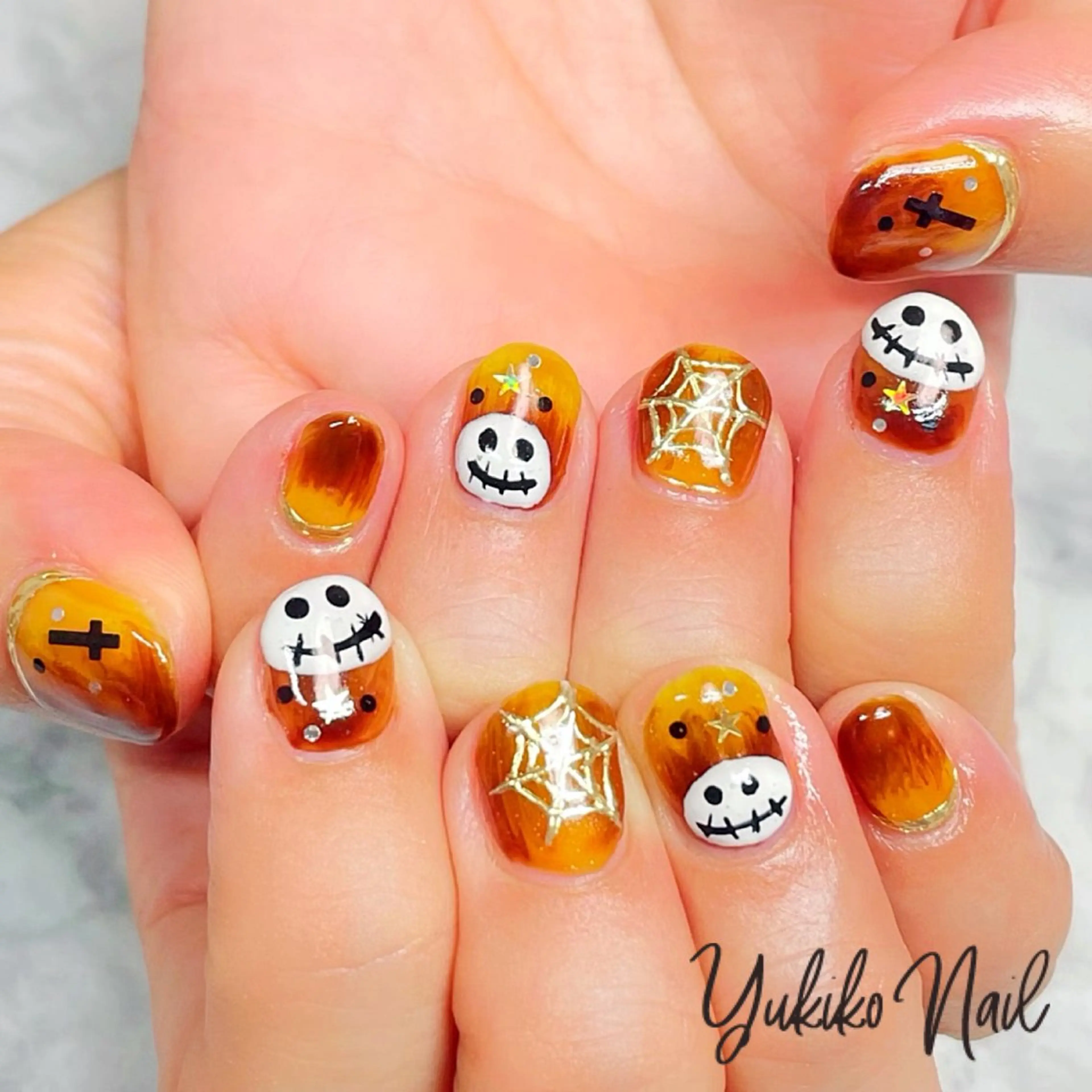ネイル べっ甲ネイル ハロウィン ユキコ ネイルのネイルデザイン