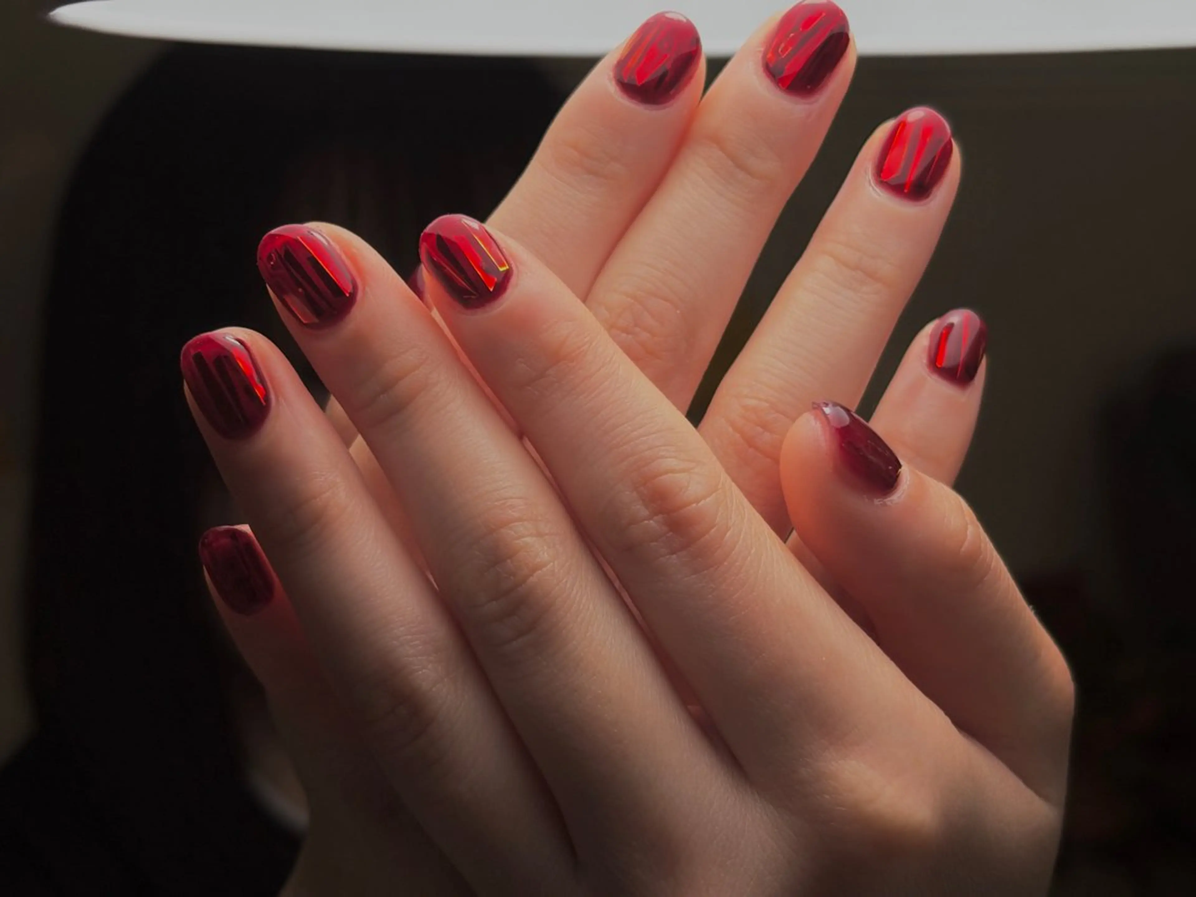 ネイル クリアネイル 卒業式 ニュアンスネイル ワンカラーネイル 赤色 Wilu nail 二子新地駅徒歩30秒のネイルデザイン