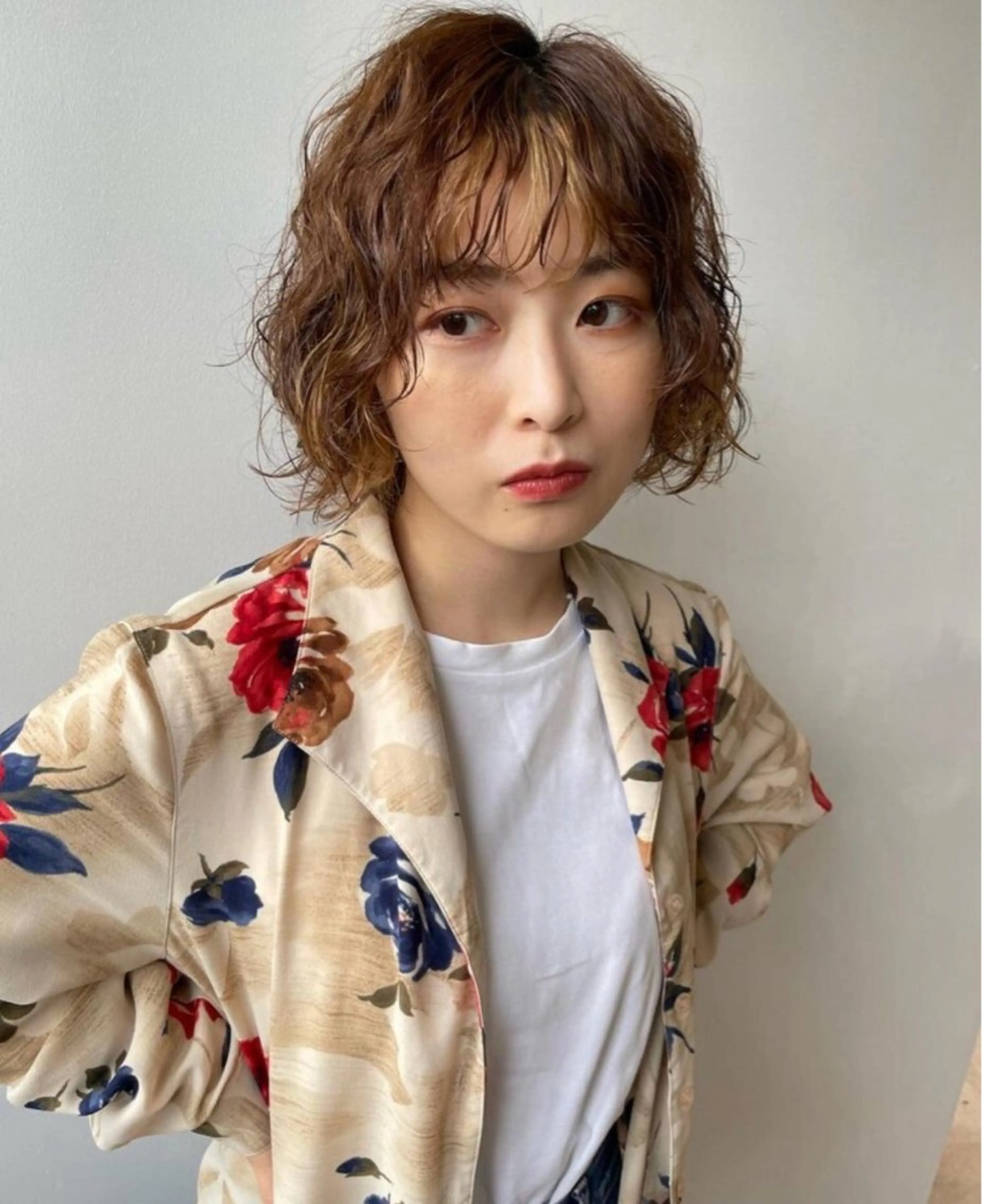 ミディアム パーマ カット パーマ QUON ナカオのヘアスタイル