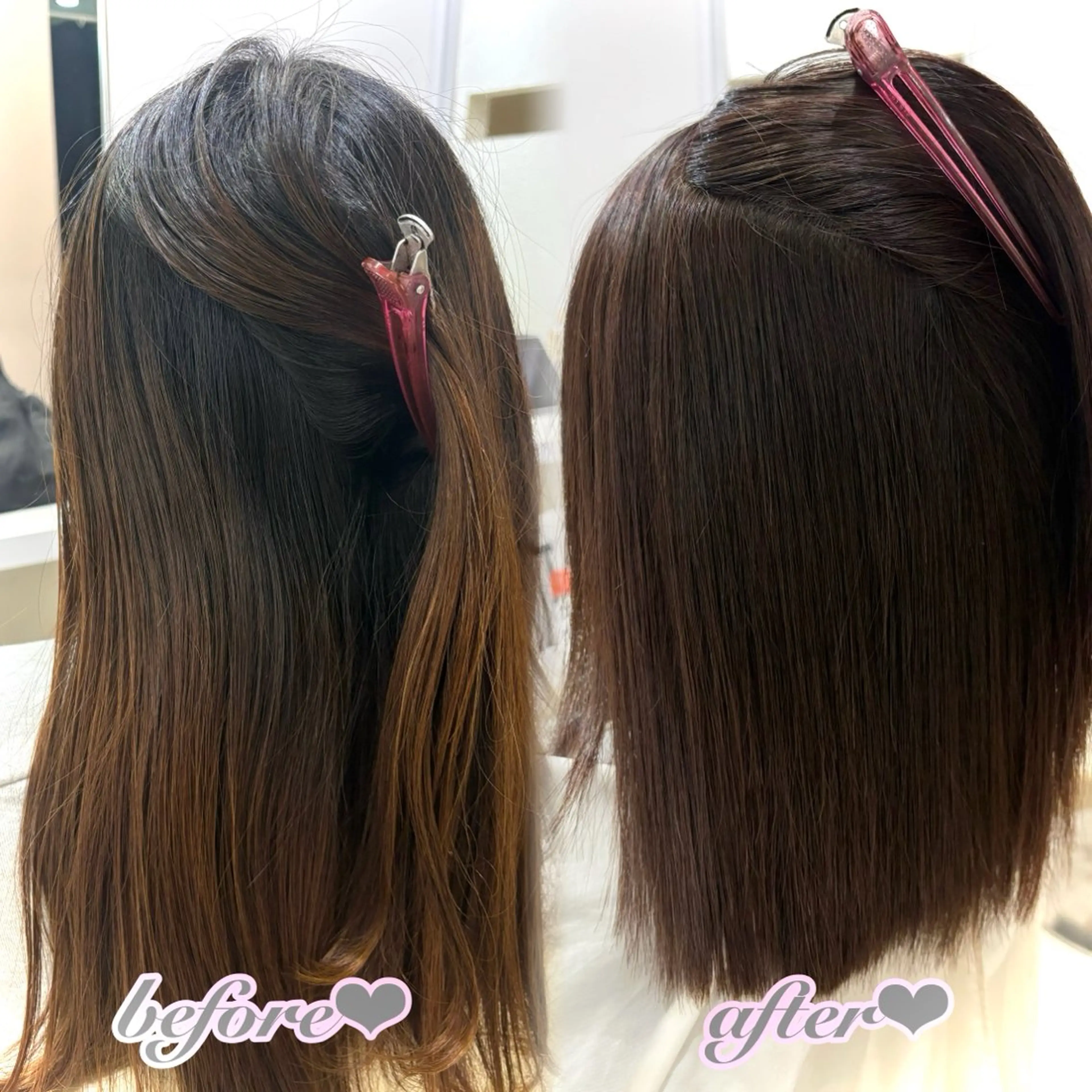 ロング カット 縮毛矯正 トリートメント 新宿/透明感カラー /韓国ヘアKANA♡のヘアスタイル