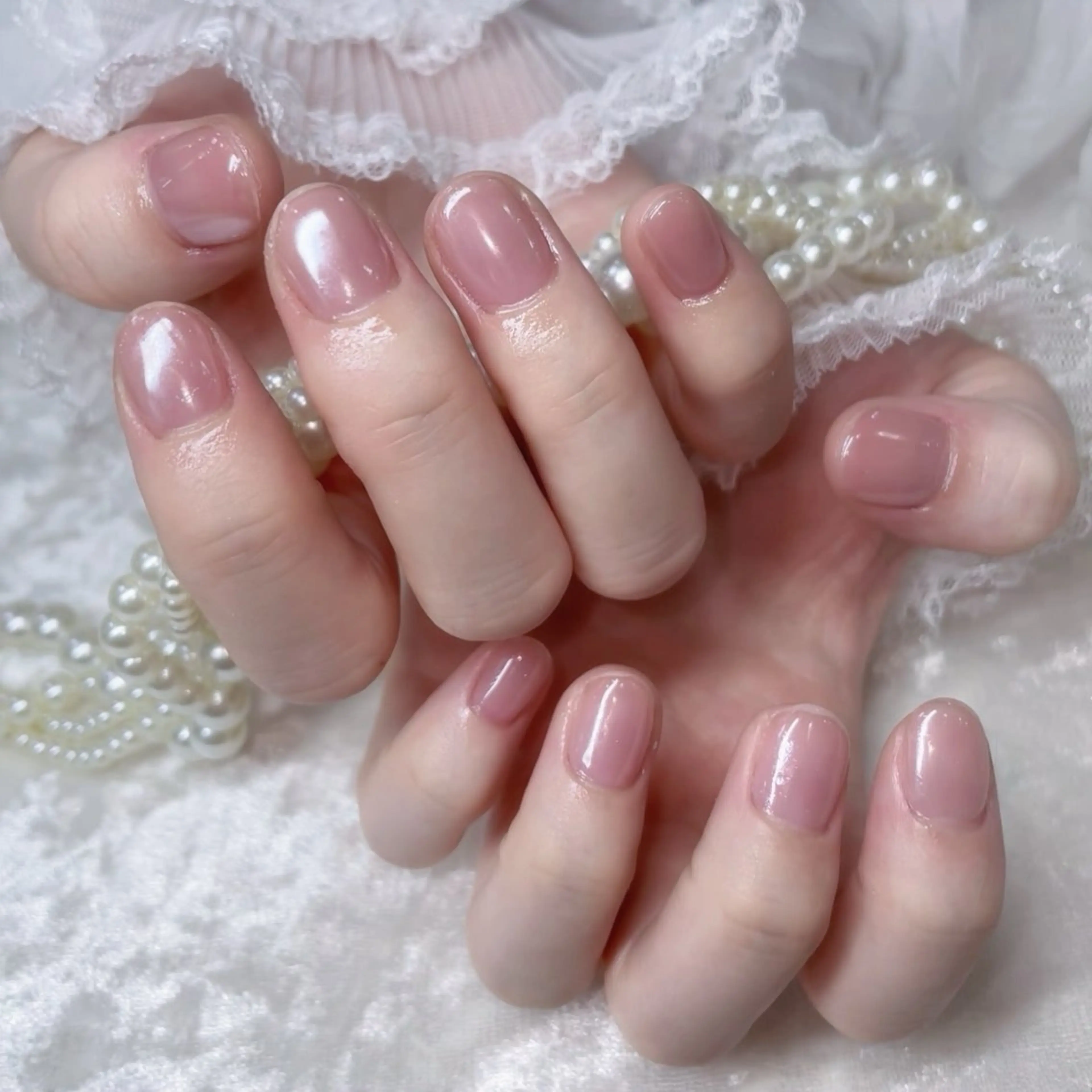 ネイル クリアネイル ハンドネイル MINAMI໒꒱ Y2K、韓国ガーリーのネイルデザイン