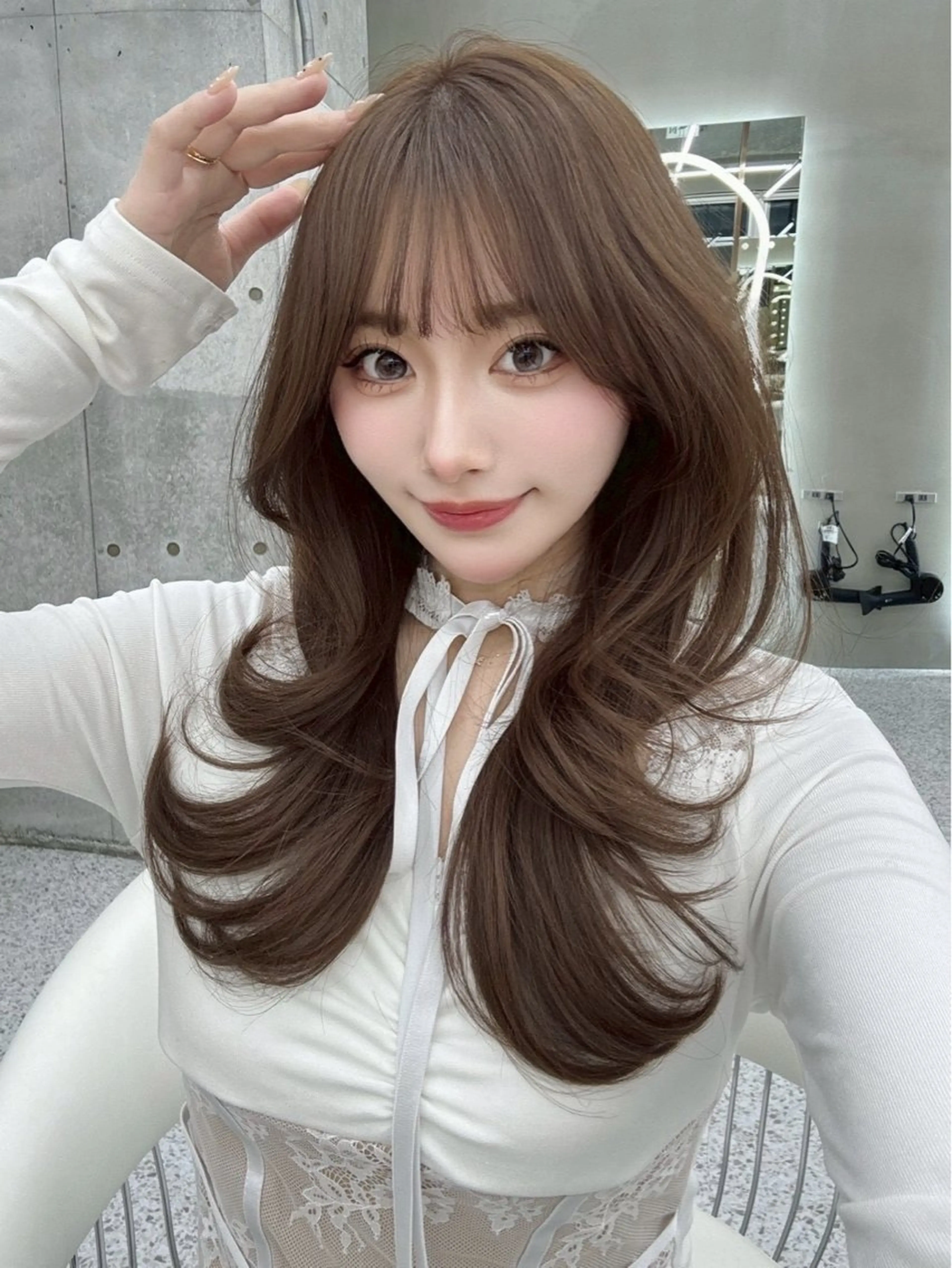 カラー ヘアカラー 透明感カラー🌱‬‪ 結衣のヘアスタイル