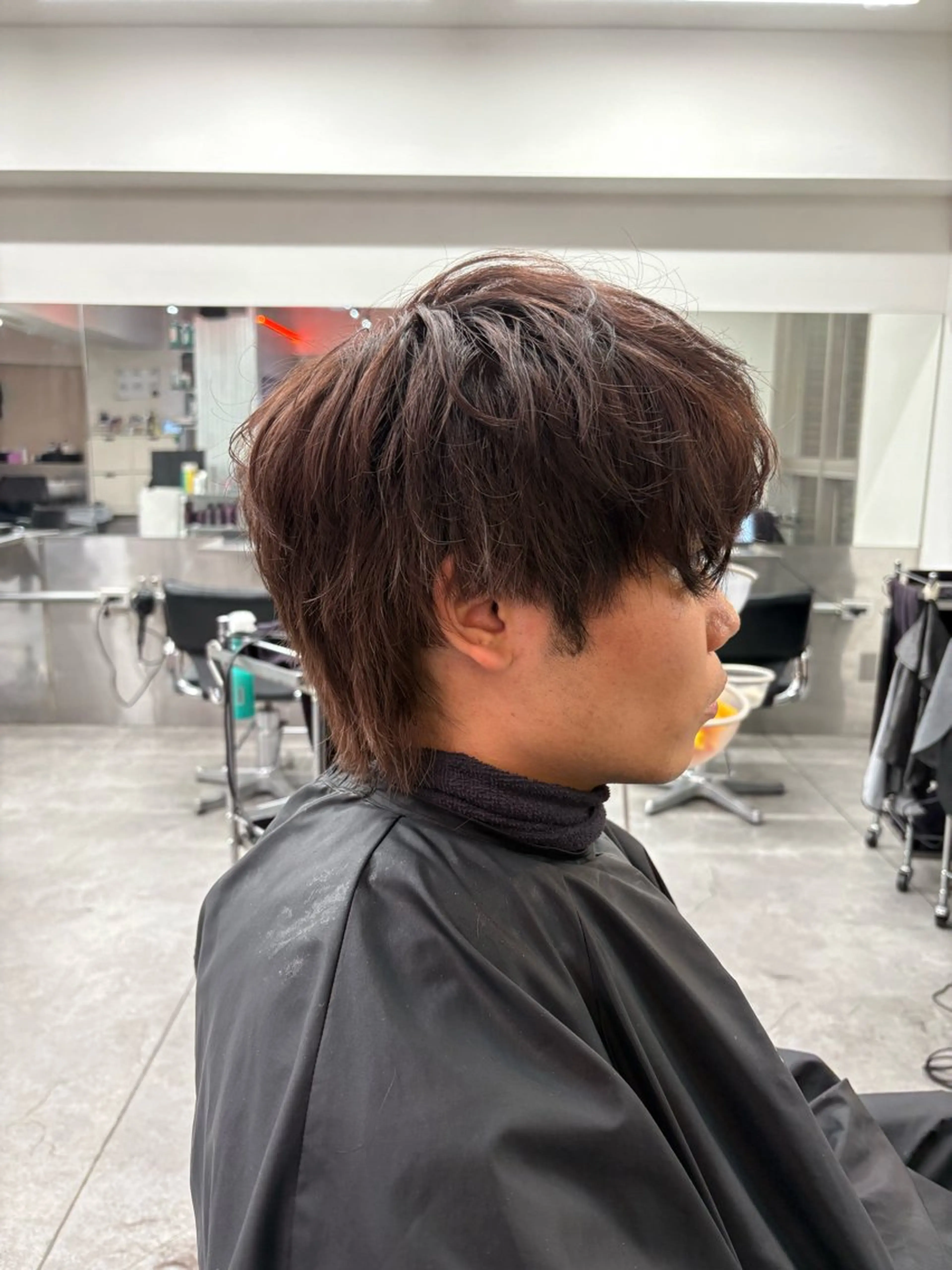 ミディアム カラー パーマ メンズ カット ヘアセット メンズパーマ特化 🔥韓国ヘア職人🔥のヘアスタイル