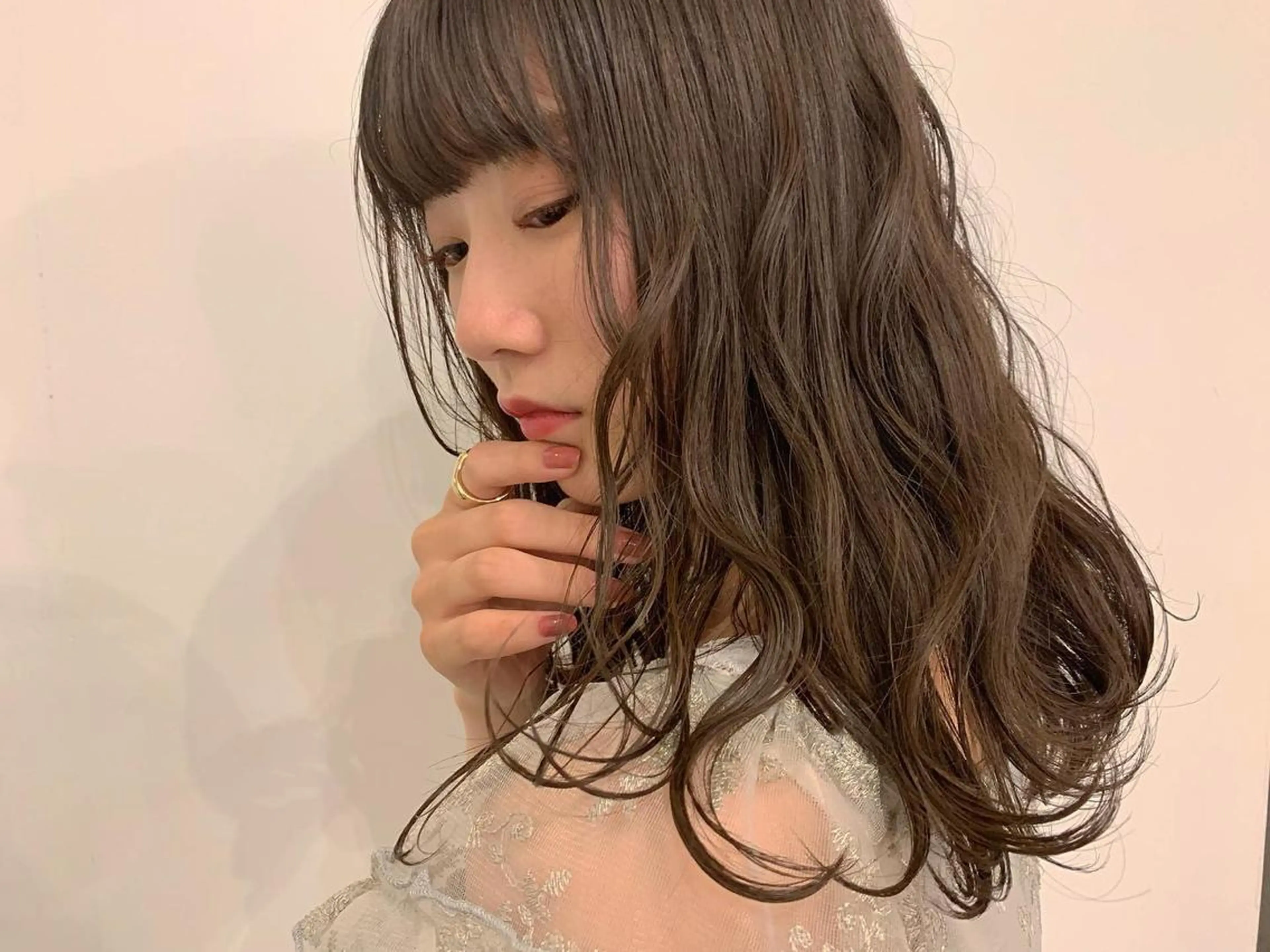 セミロング カラー アッシュ ベージュカラー Sachiko ❤︎‬Pressのヘアスタイル